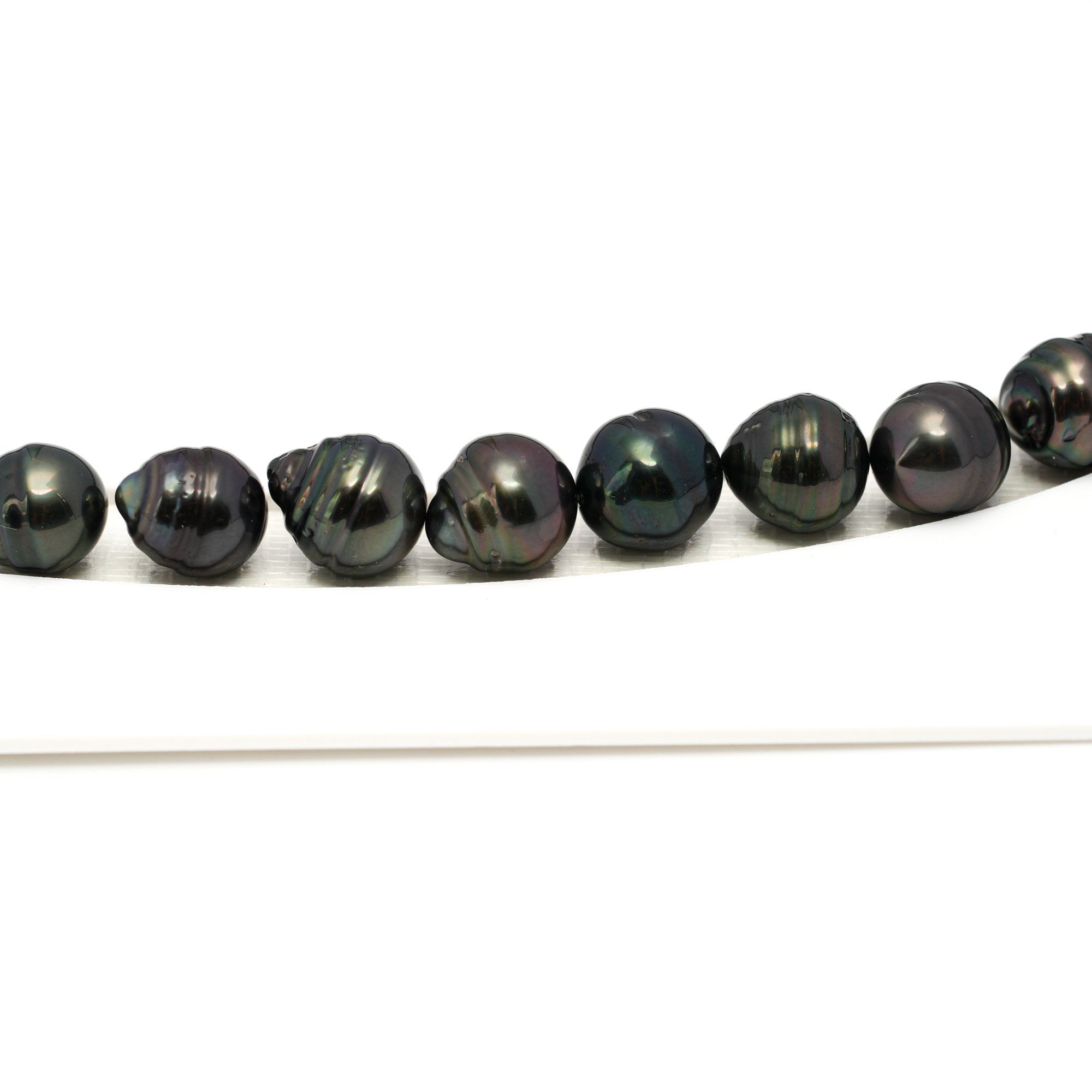 43pcs Dark 8-10mm - CL/SB AAA/AA Quality Tahitian Pearl Necklace NL1679 HL4