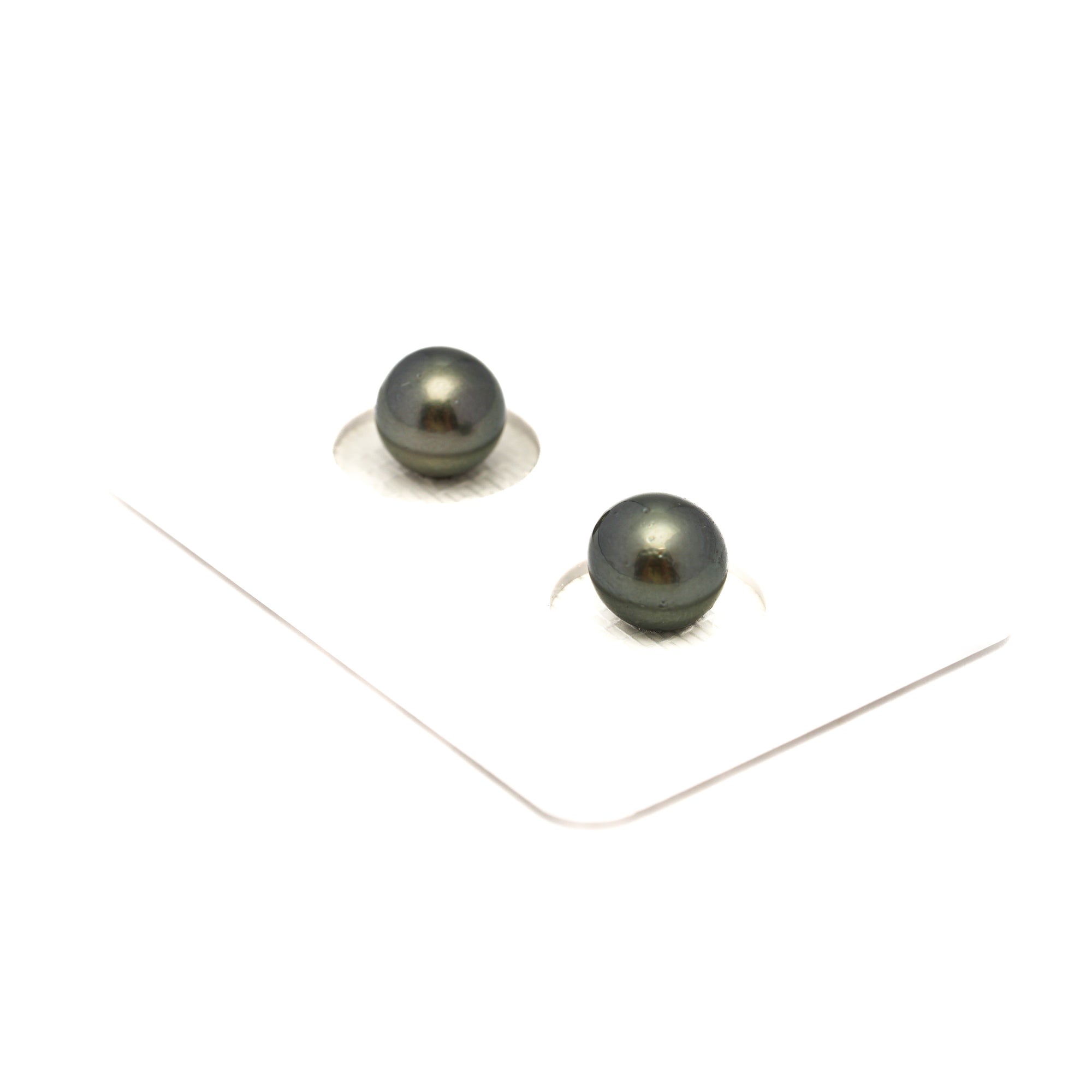 2pcs Gray 7.7mm - RSR AAA/AA Quality Tahitian Pearl Pair ER1799 NG19
