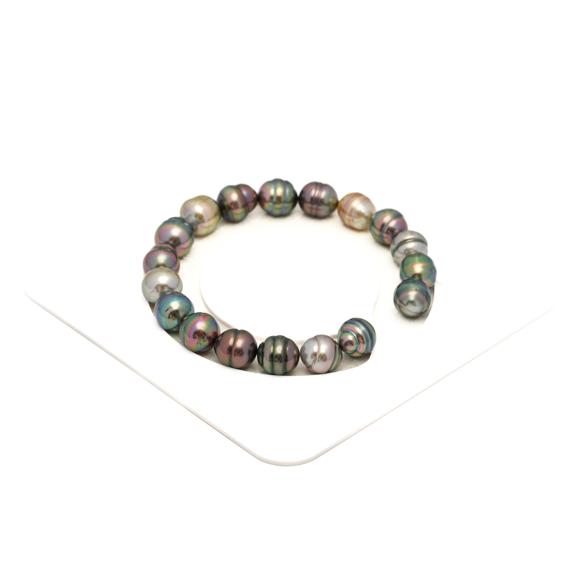 18pcs "High Luster" Multicolor 9-10mm - CL AAA/AA Quality Tahitian Pearl Bracelet BR2354 CMP9