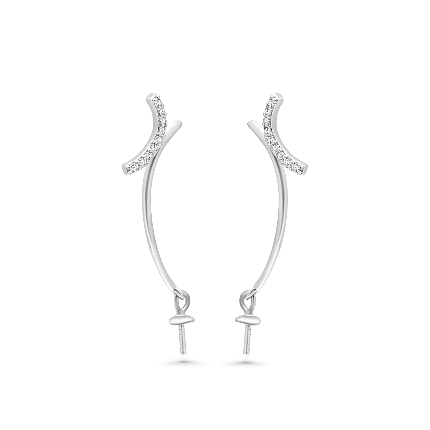 Dangle Earring Bails 925 Silver for Pearl SC356