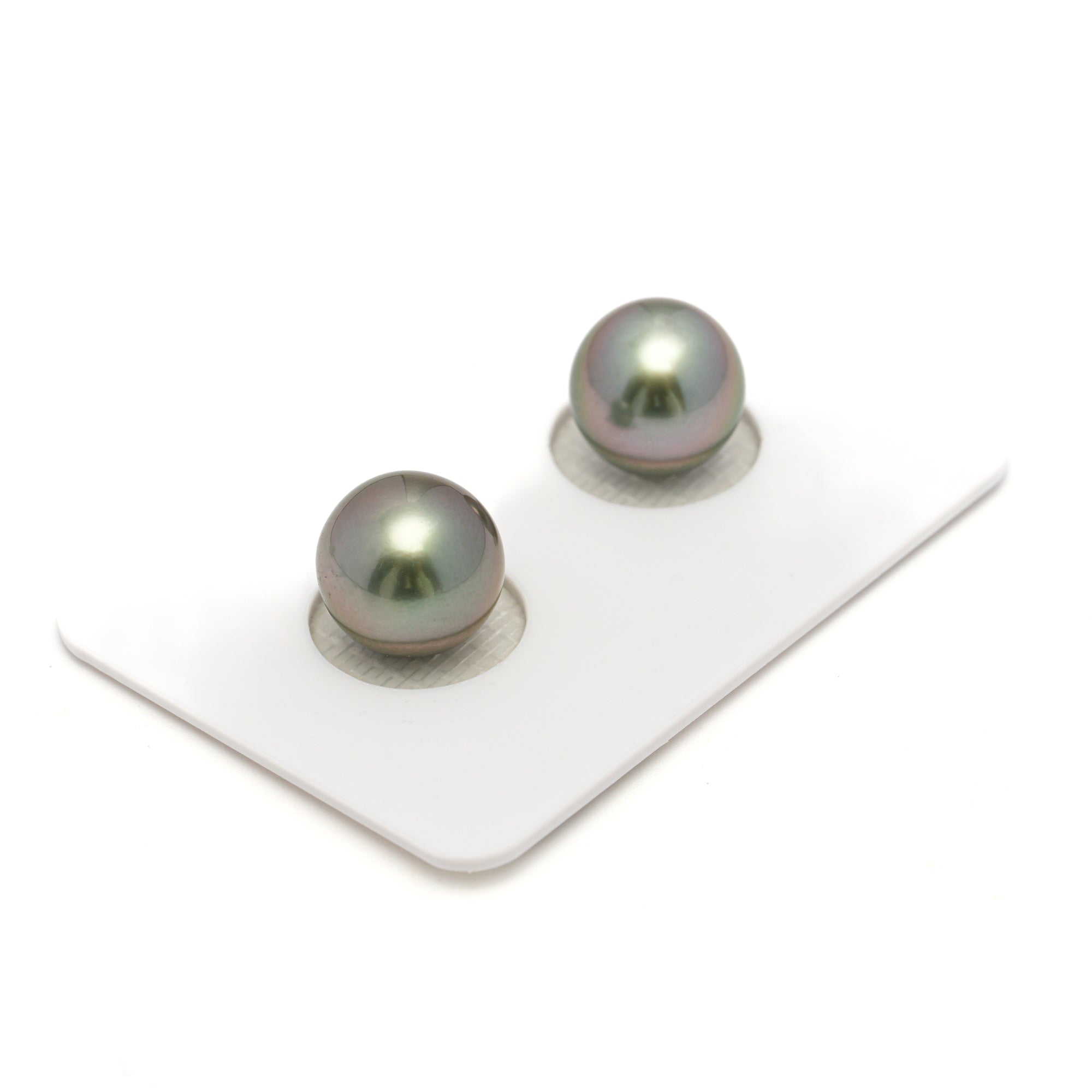 2pcs Olive Cherry 10.2-10.5mm - SR AAA Quality Tahitian Pearl Pair ER1679 OR11