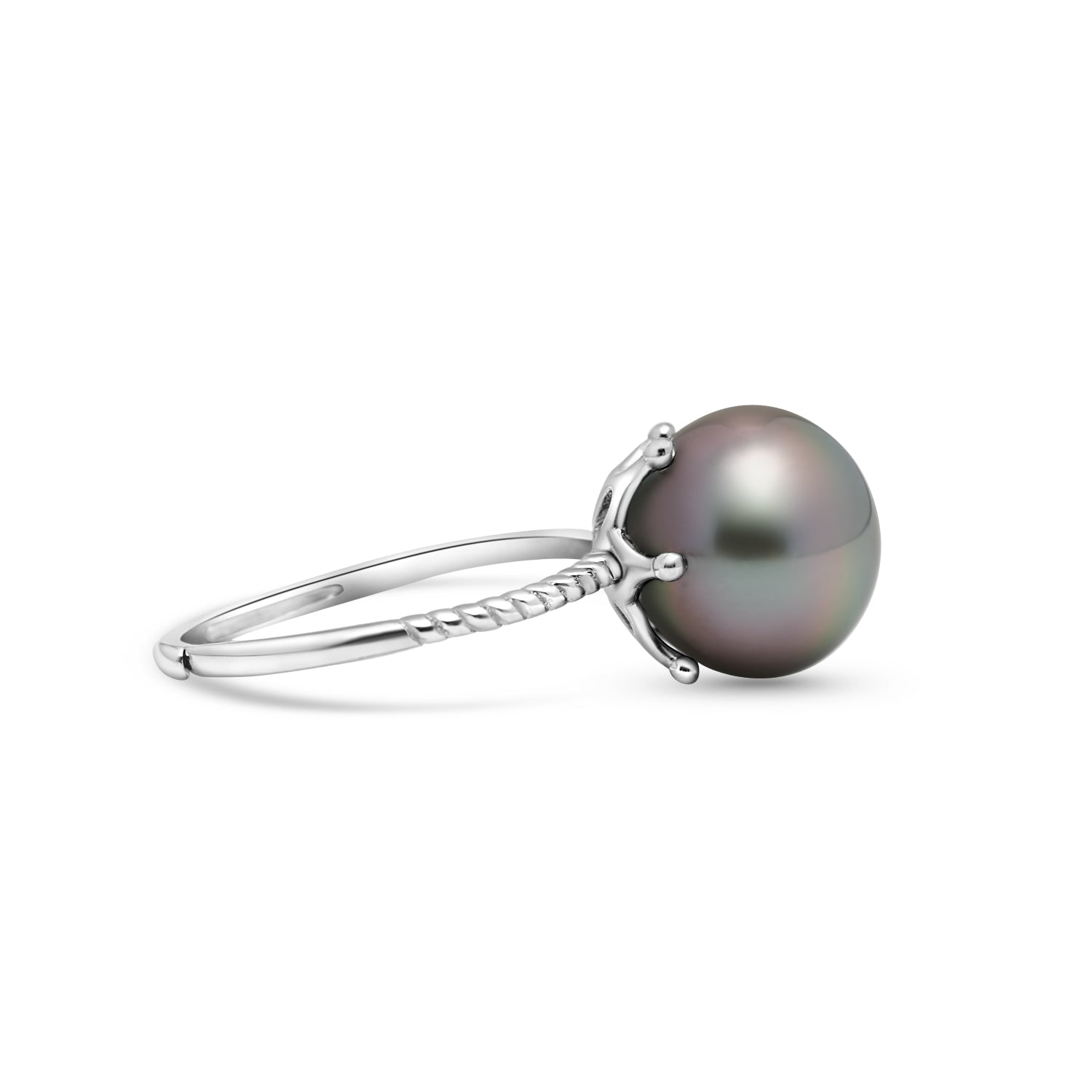 925 Sterling Silver Tahitian Pearl Ring SHM1403 OR11