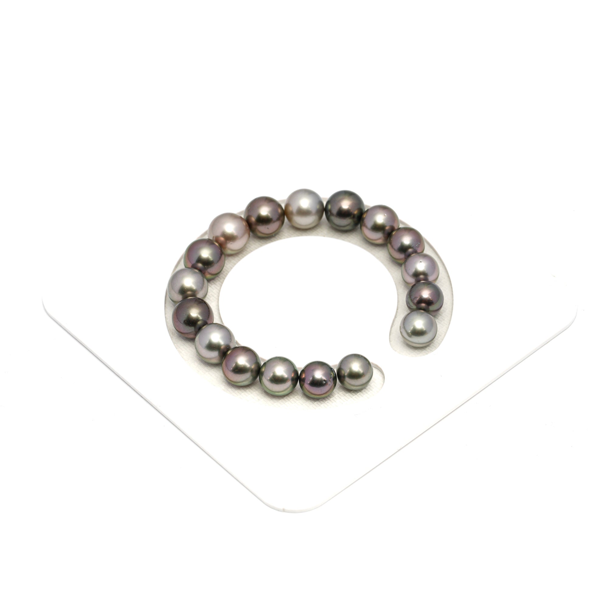 17pcs Light Cherry 8-10mm - R AAA/AA Quality Tahitian Pearl Bracelet BR2252