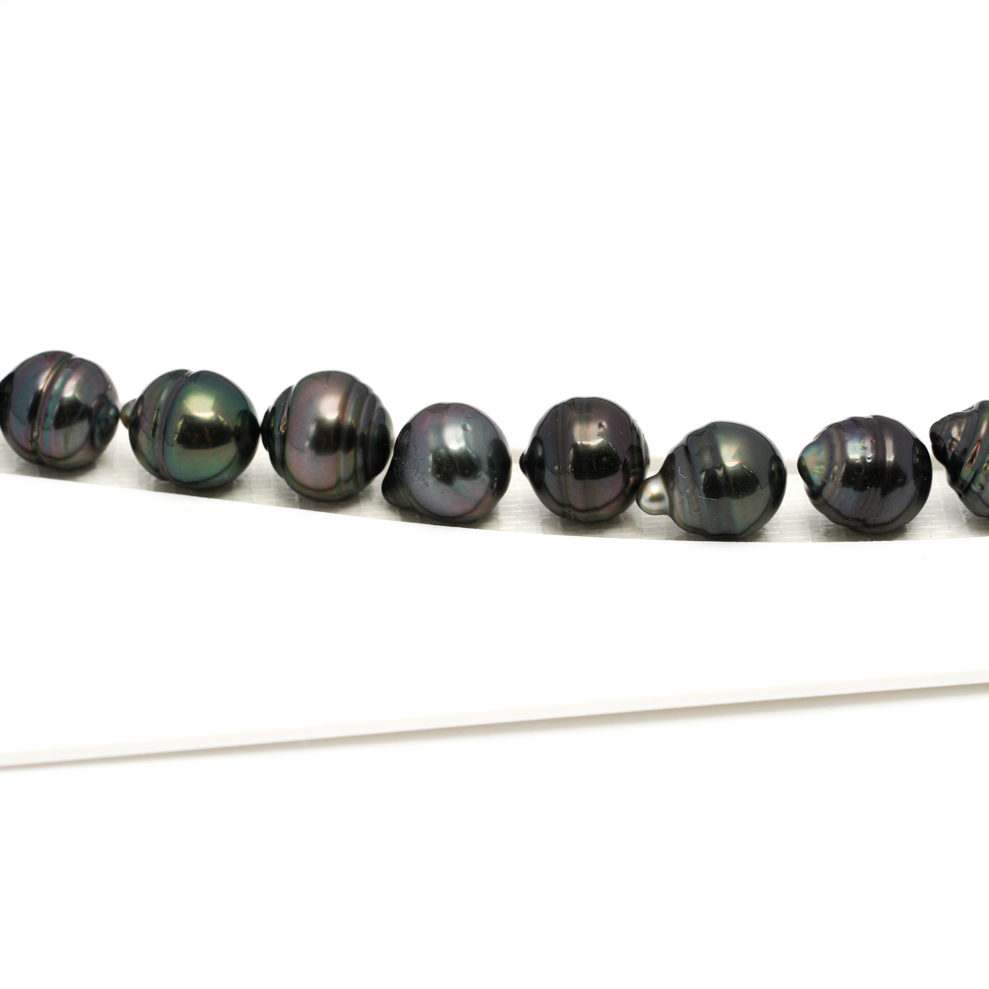 43pcs Dark 8-10mm - CL/SB AAA/AA Quality Tahitian Pearl Necklace NL1679 HL4
