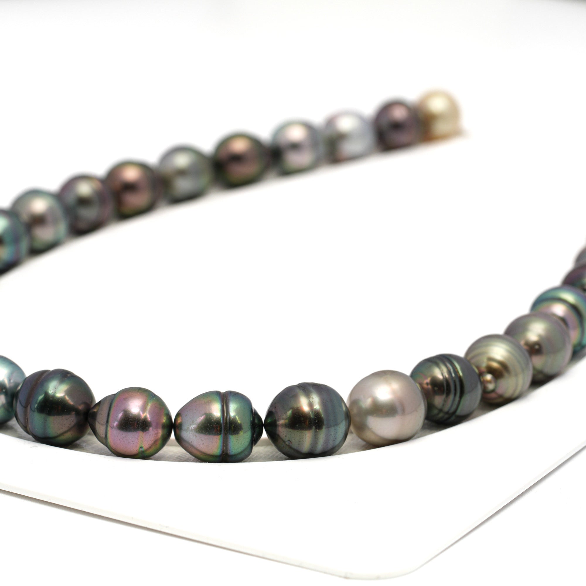 33pcs "High Luster" Multicolor 11-12mm - CL/SB AAA/AA Quality Tahitian Pearl Necklace NL1689 CMP9