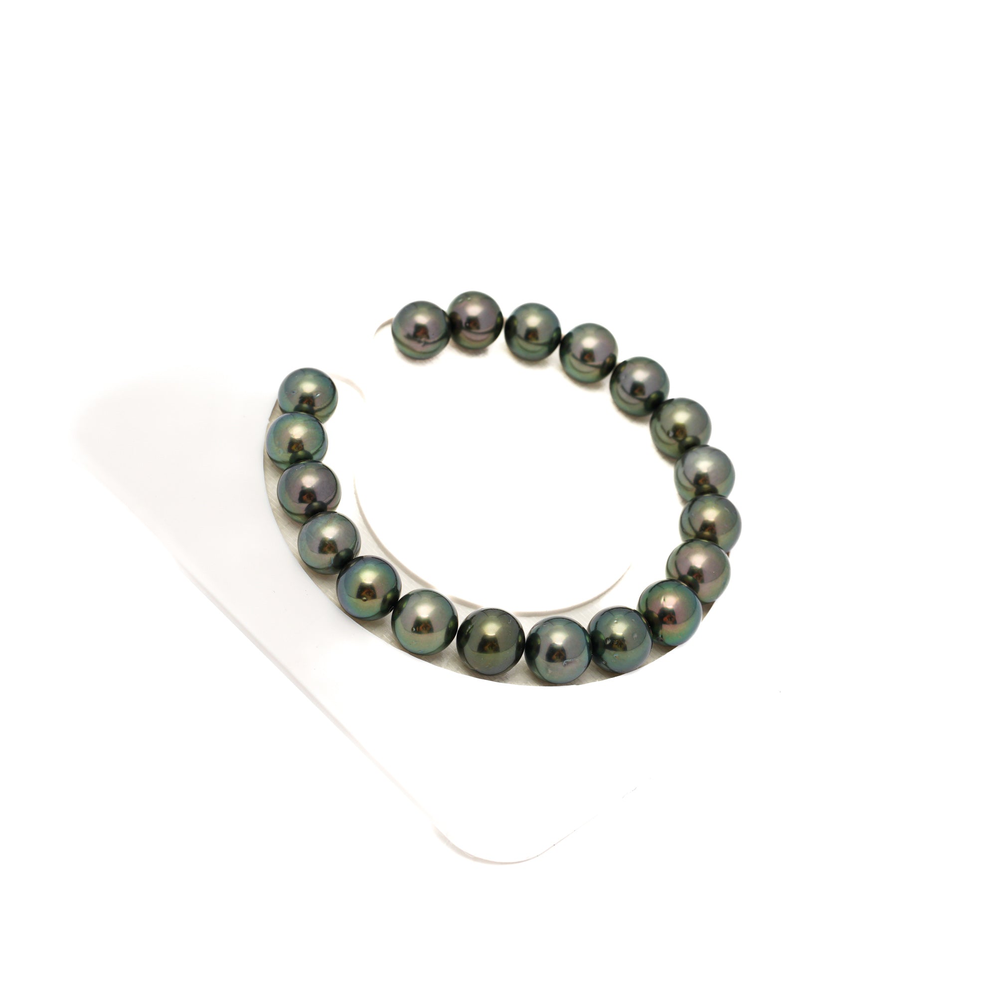 19pcs Green 9-10mm - SR/NR AAA/AA Quality Tahitian Pearl Bracelet BR2342 OR13