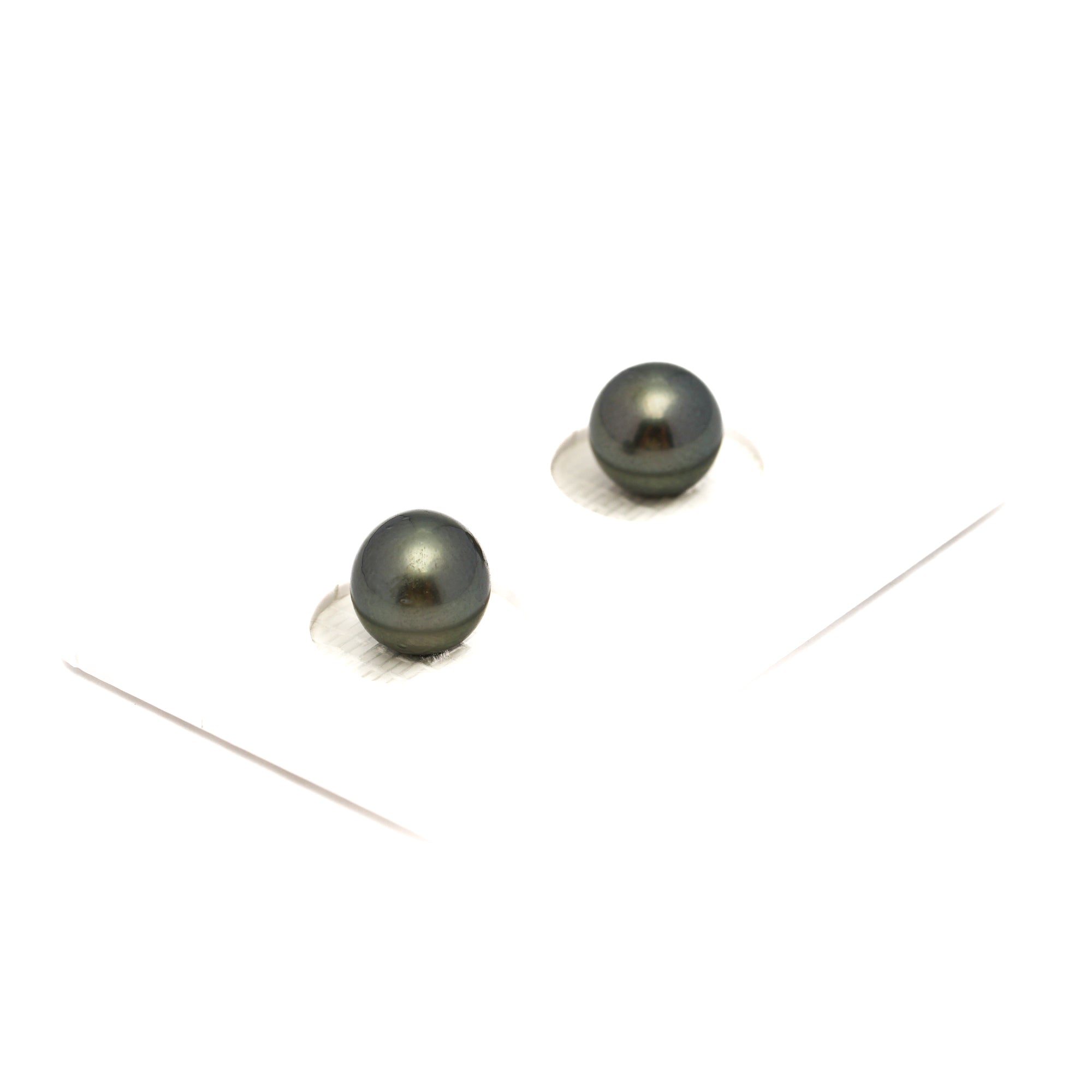 2pcs Gray 7.7mm - RSR AAA/AA Quality Tahitian Pearl Pair ER1799 NG19