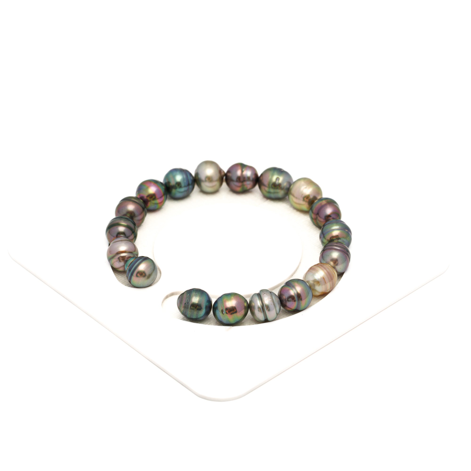 18pcs "High Luster" Multicolor 9-10mm - CL AAA/AA Quality Tahitian Pearl Bracelet BR2354 CMP9