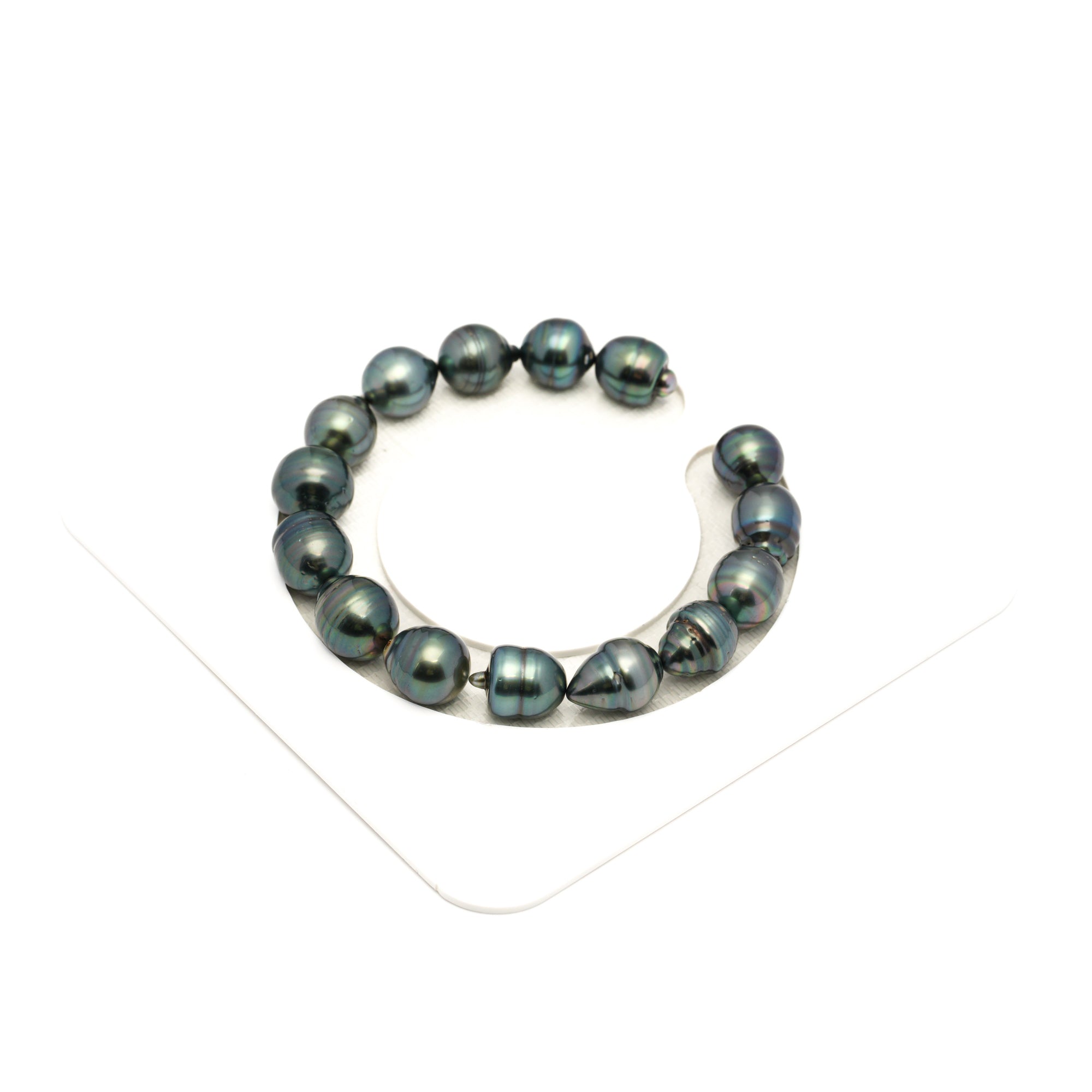 15pcs Green Mix 9-11mm - SB AAA/AA Quality Tahitian Pearl Bracelet BR2453 LP1
