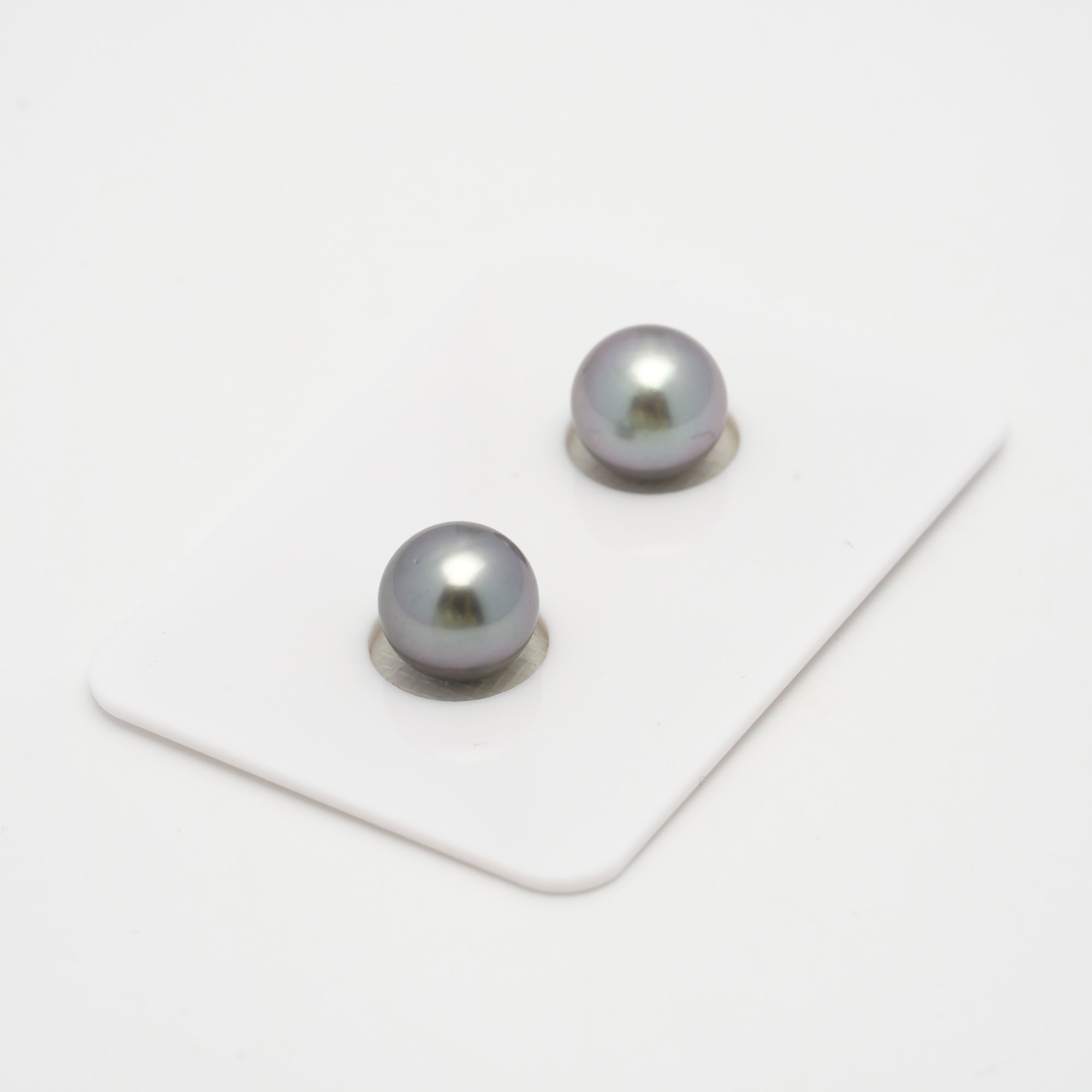 2pcs "High Luster" Light Cherry 9.2mm - RSR AAA/AA Quality Tahitian Pearl Pair ER1585 A101