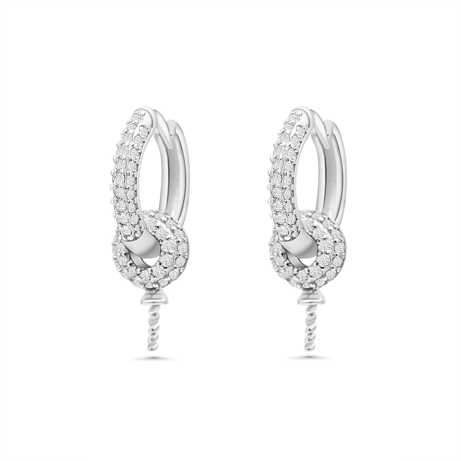 Dangle Earring Bails 925 Silver for Pearl SC344