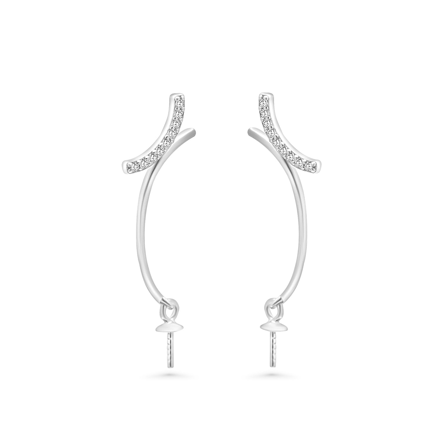 Dangle Earring Bails 925 Silver for Pearl SC356