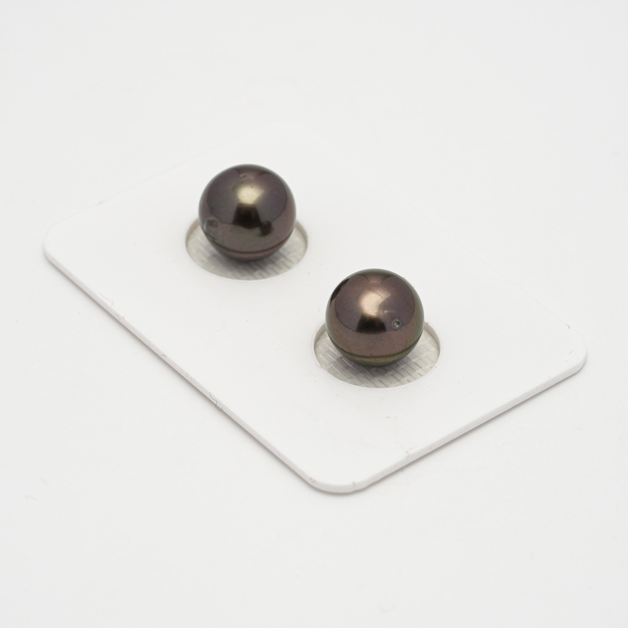 2pcs Brown 9.6-9.8mm - SR AAA Quality Tahitian Pearl Pair ER1590 OR10