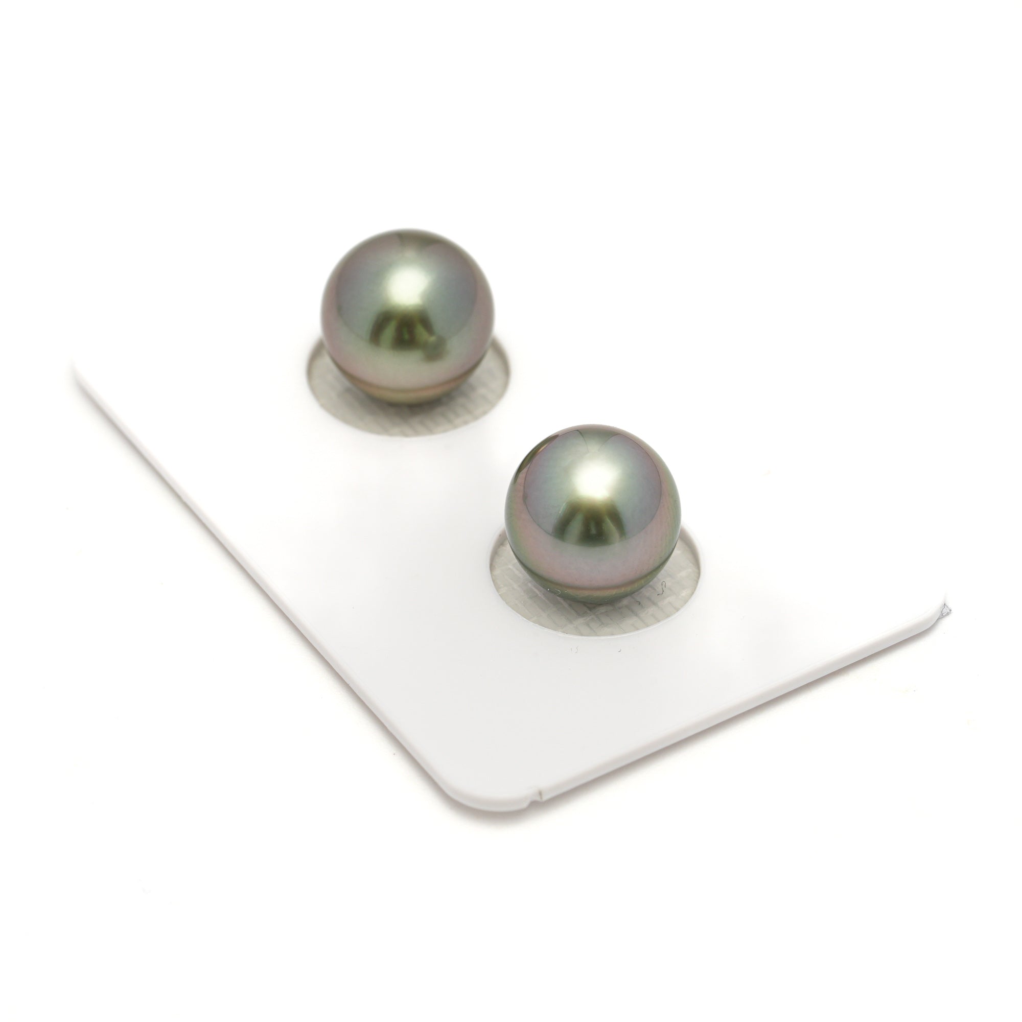 2pcs Olive Cherry 10.2-10.5mm - SR AAA Quality Tahitian Pearl Pair ER1679 OR11