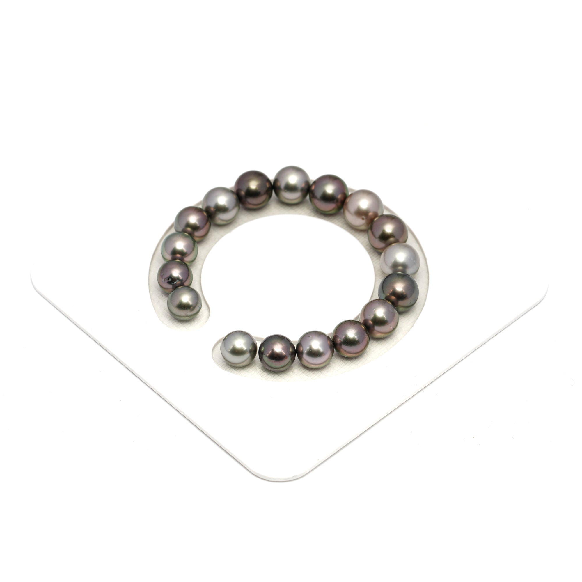 17pcs Light Cherry 8-10mm - R AAA/AA Quality Tahitian Pearl Bracelet BR2252