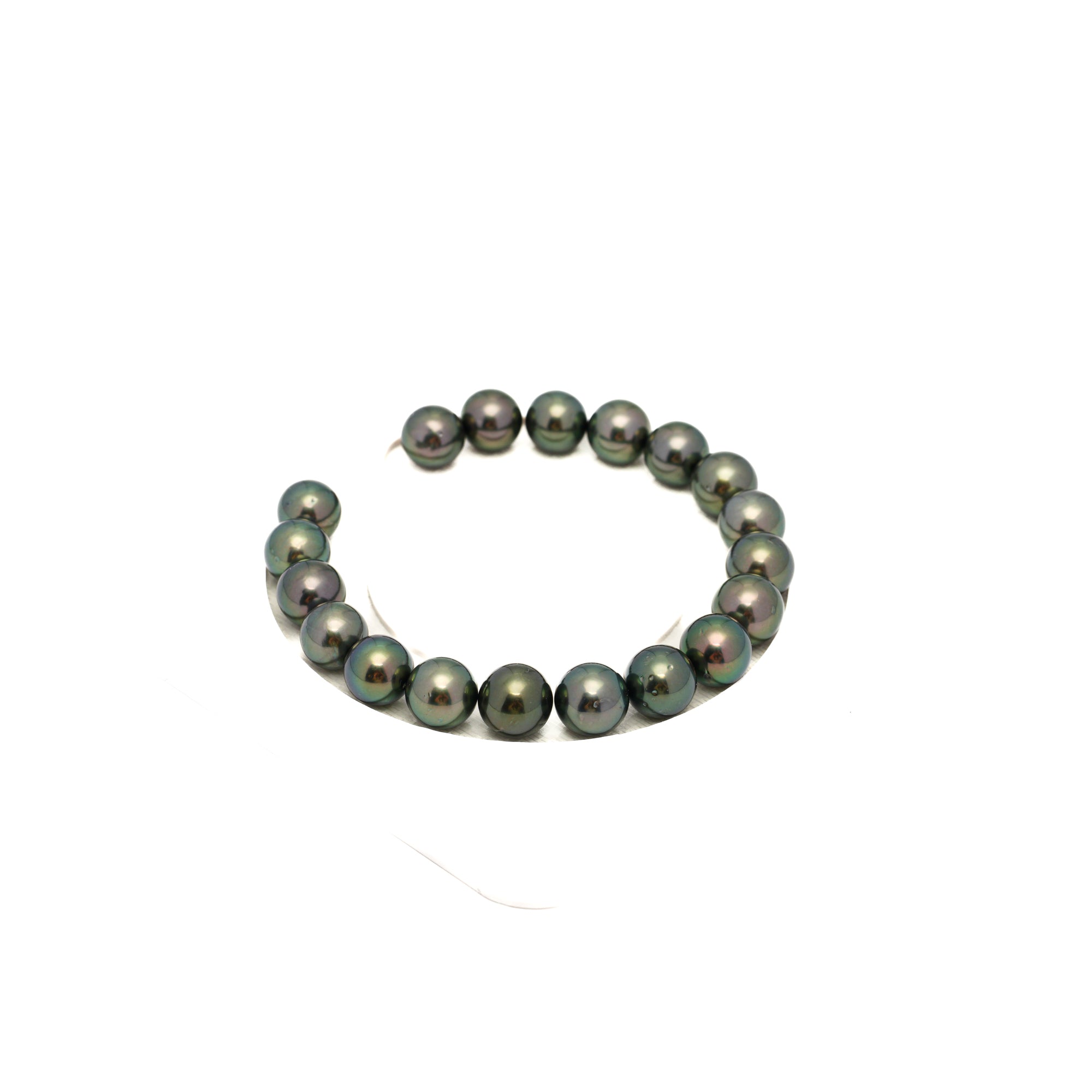 19pcs Green 9-10mm - SR/NR AAA/AA Quality Tahitian Pearl Bracelet BR2342 OR13