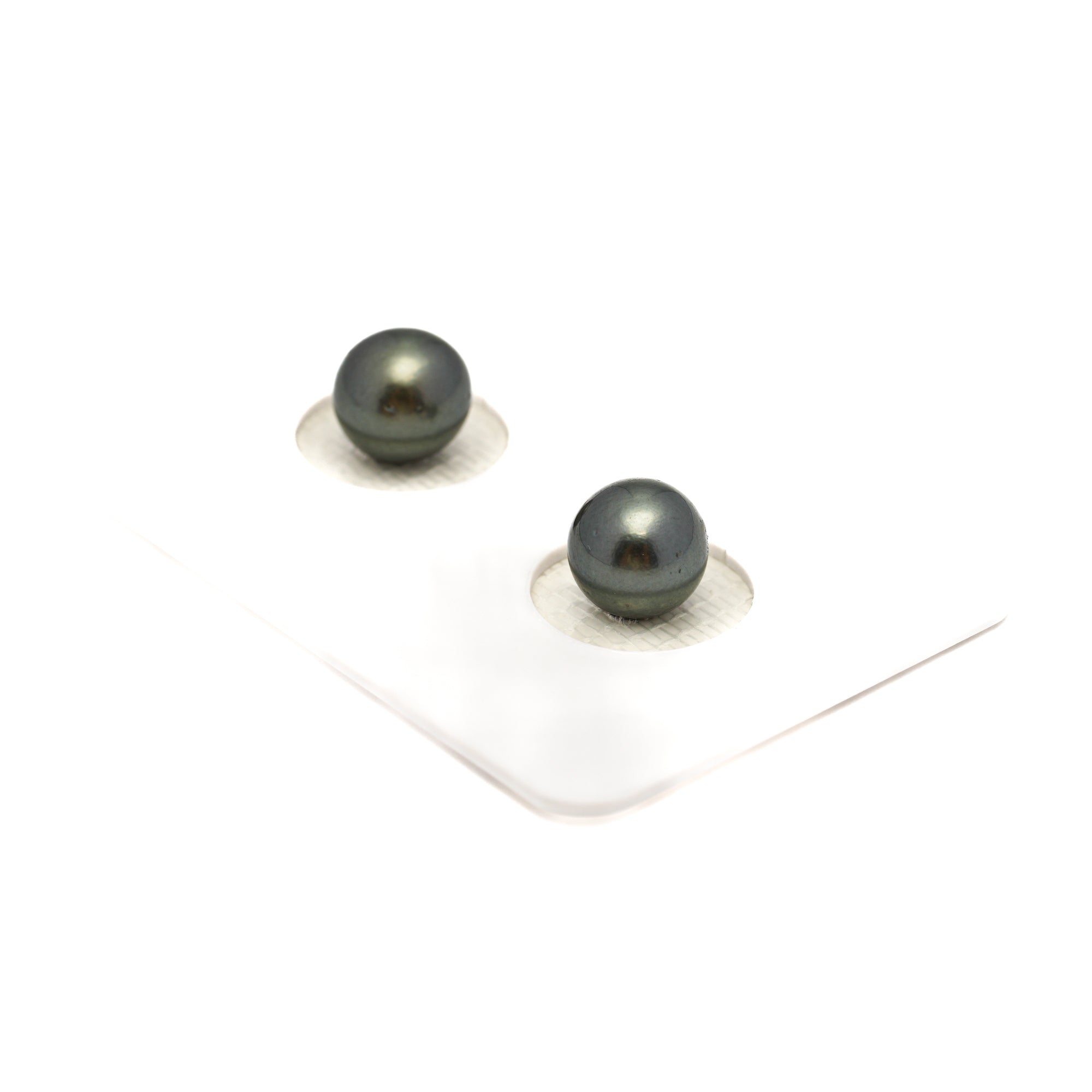 2pcs Gray 7.7mm - RSR AAA/AA Quality Tahitian Pearl Pair ER1799 NG19