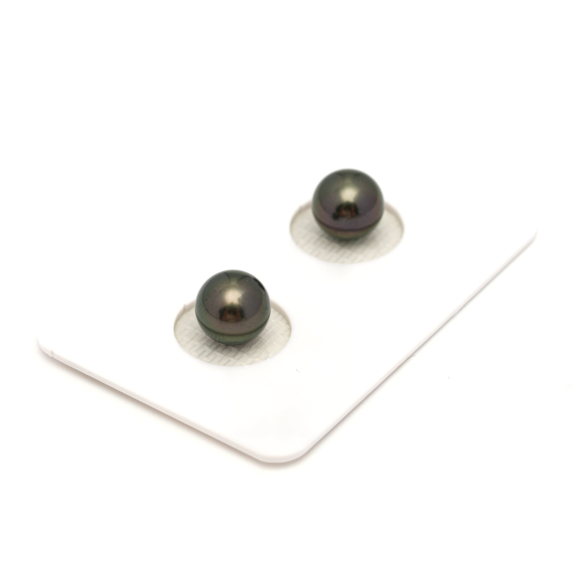 2pcs Dark Green 7.7-7.8mm - RSR AAA/AA Quality Tahitian Pearl Pair ER1778 NG19