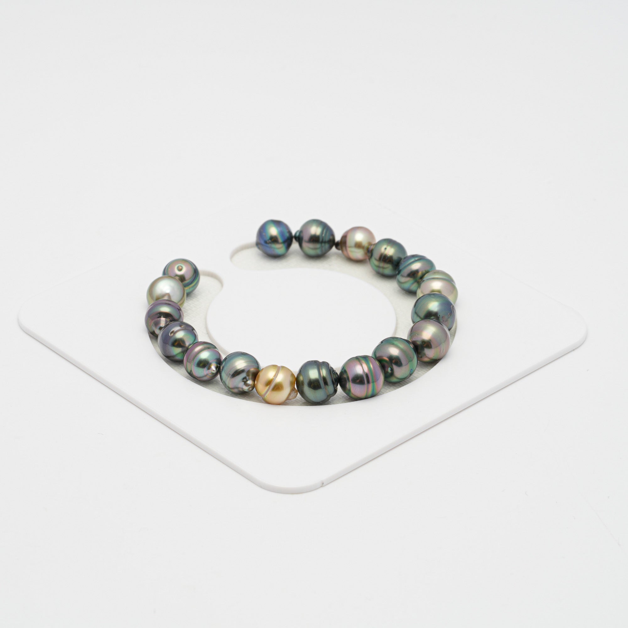 18pcs "High Luster" Multicolor 8-10mm - CL AAA/AA Quality Tahitian Pearl Bracelet BR2092 OR8