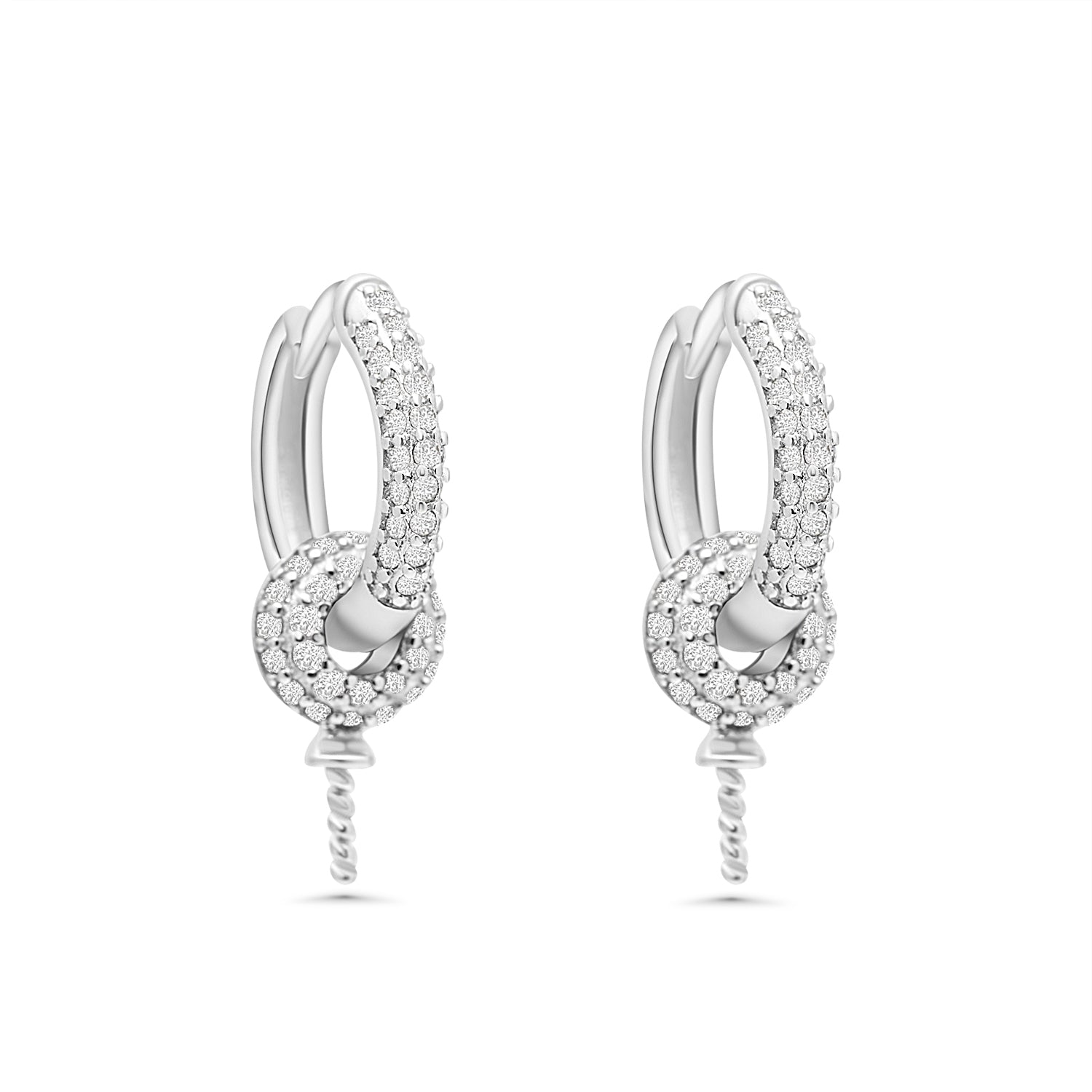 Dangle Earring Bails 925 Silver for Pearl SC344