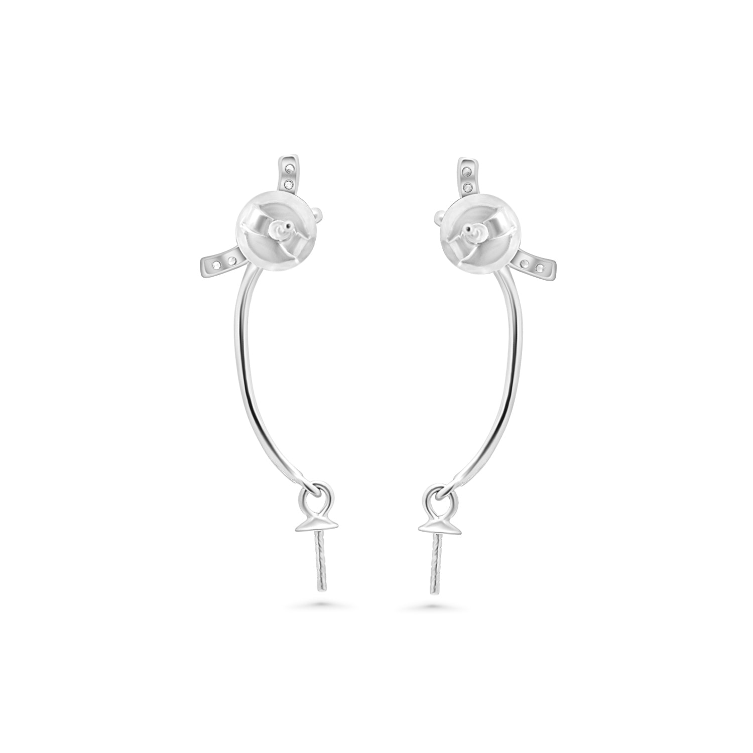 Dangle Earring Bails 925 Silver for Pearl SC356