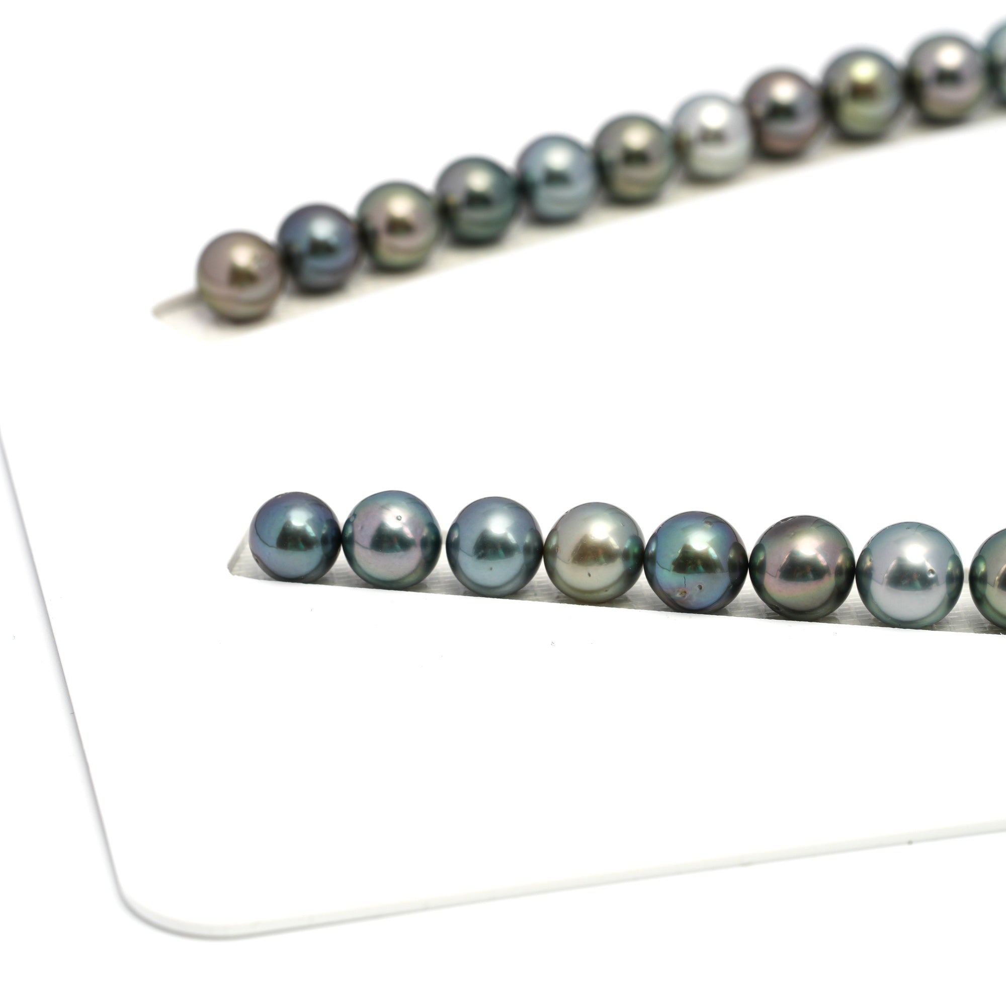 46pcs "High Luster" Multicolor 8-11mm - SR AA Quality Tahitian Pearl Necklace NL1658 OR12
