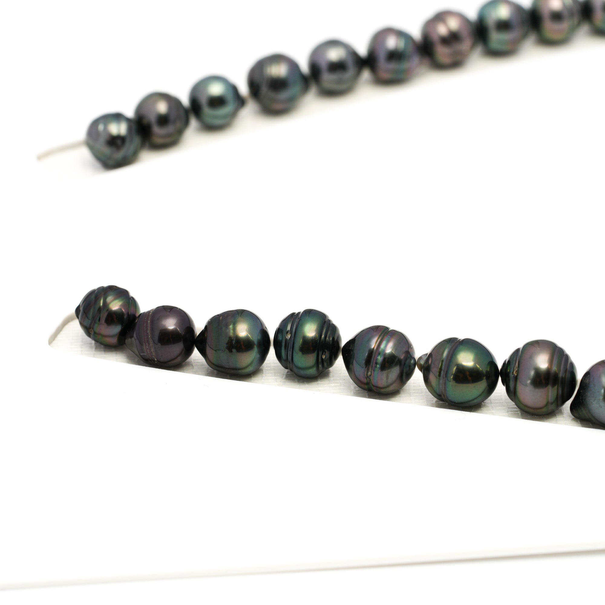 43pcs Dark 8-10mm - CL/SB AAA/AA Quality Tahitian Pearl Necklace NL1679 HL4