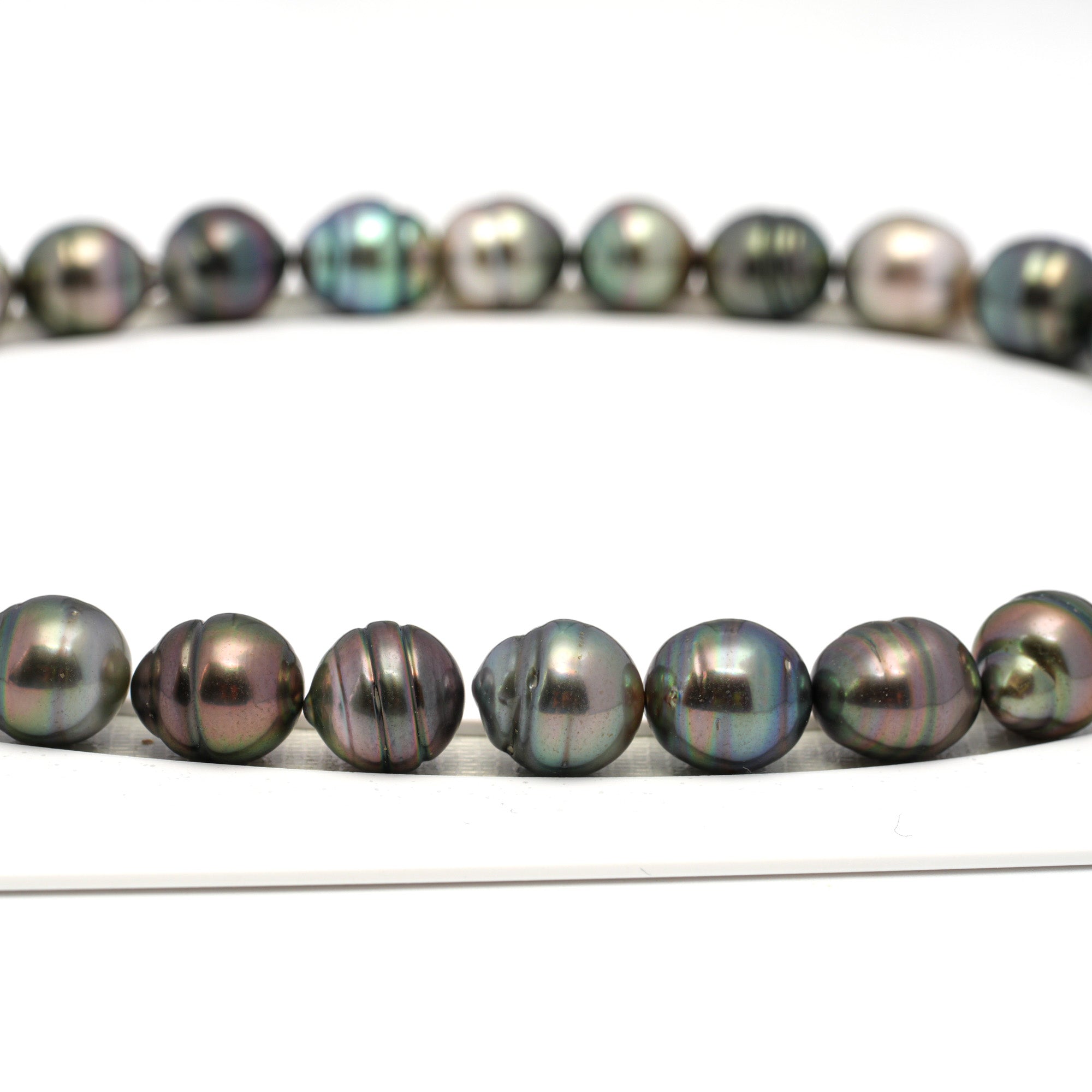 33pcs "High Luster" Multicolor 11-12mm - CL/SB AAA/AA Quality Tahitian Pearl Necklace NL1689 CMP9
