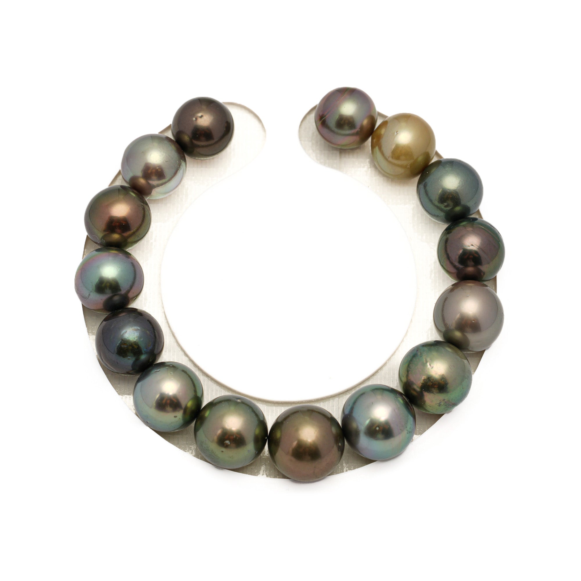 15pcs "High Luster" Multicolor 11-12mm - SR AA/AAA Quality Tahitian Pearl Bracelet BR2330 THMIX4