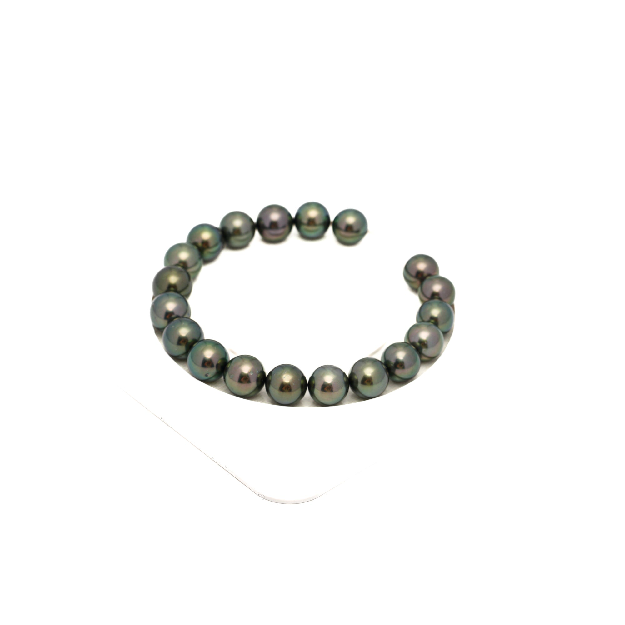 19pcs Green 9-10mm - SR/NR AAA/AA Quality Tahitian Pearl Bracelet BR2342 OR13