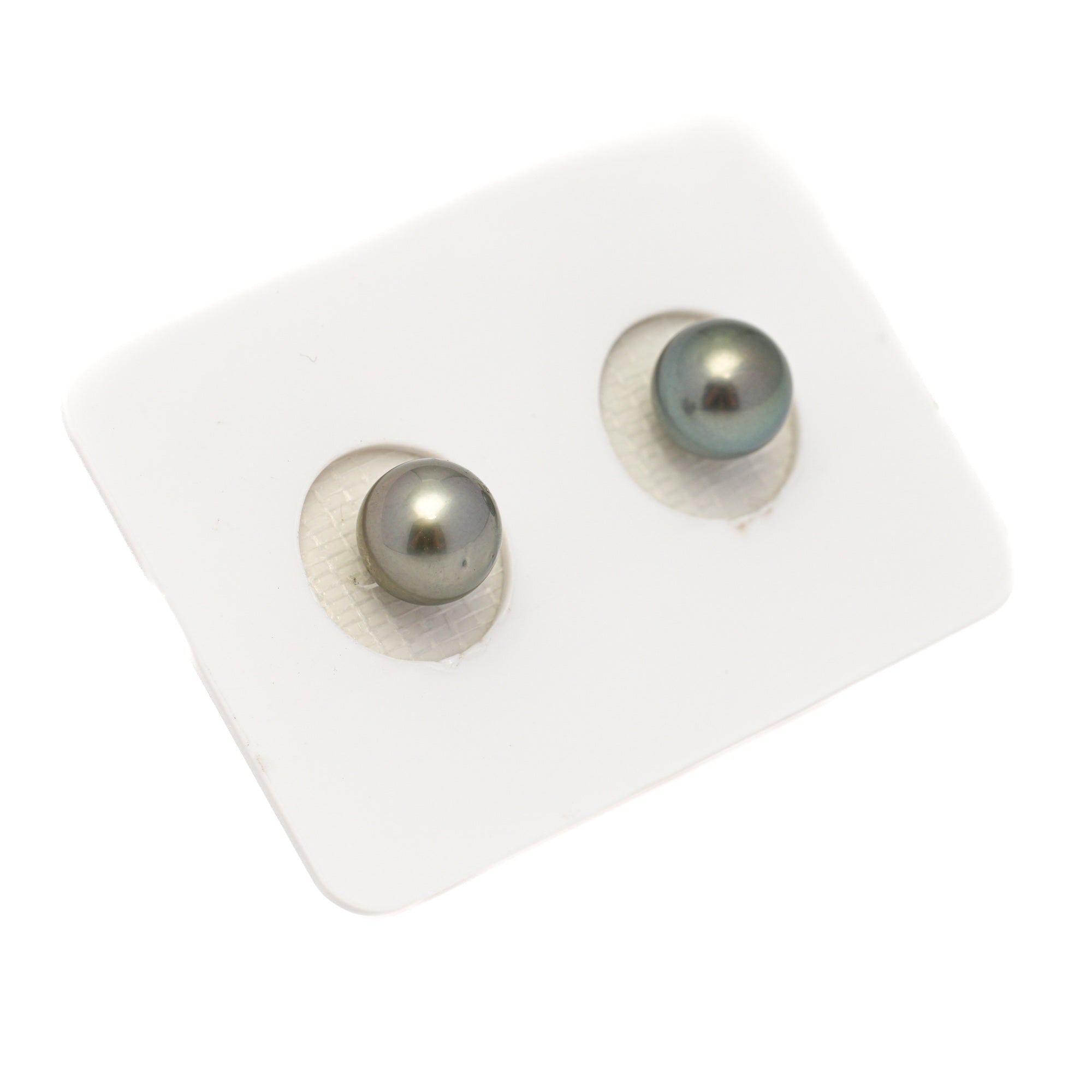 2pcs Olive Green 7.6-7.7mm - RSR AAA/AA Quality Tahitian Pearl Pair ER1797 NG19