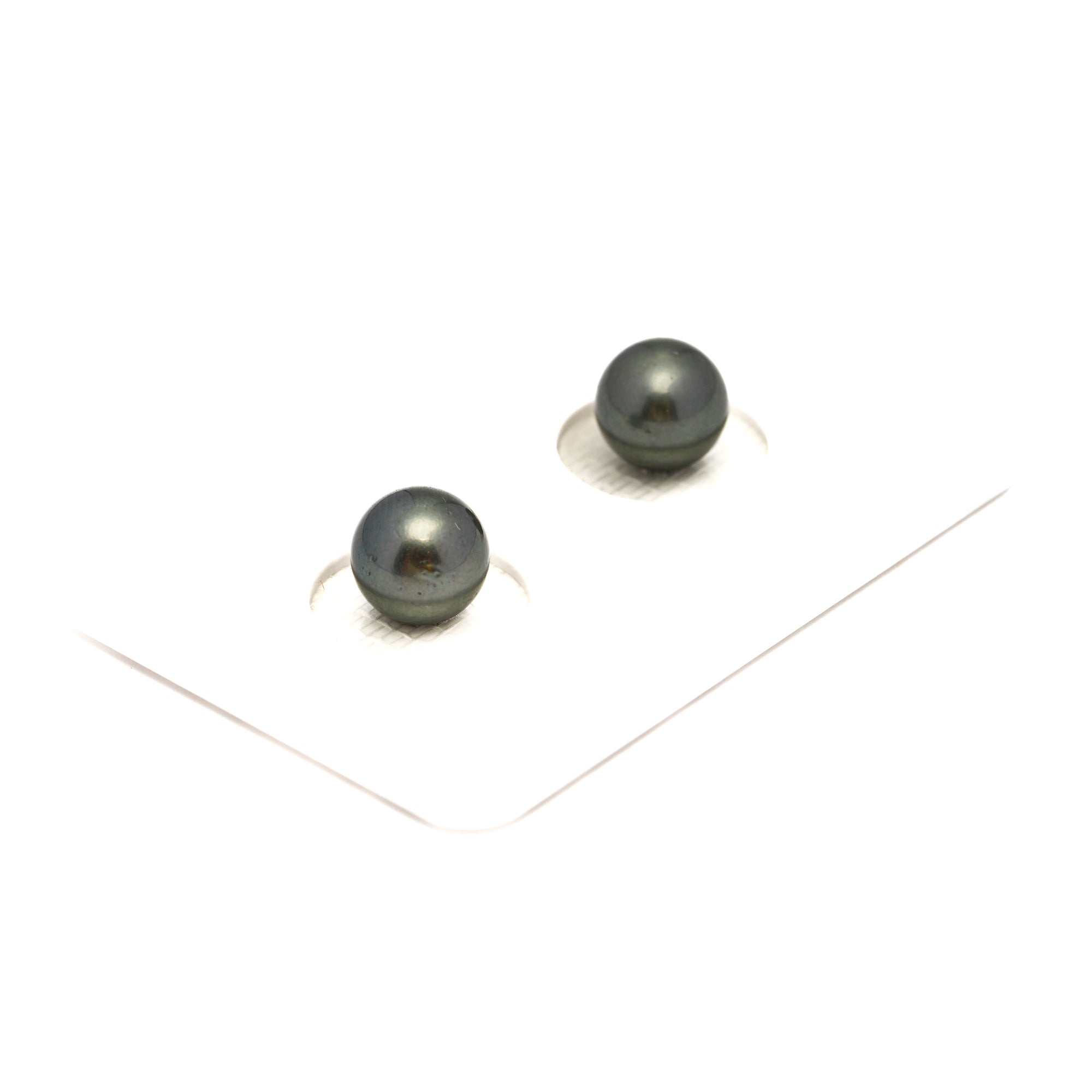 2pcs Gray 7.7mm - RSR AAA/AA Quality Tahitian Pearl Pair ER1799 NG19
