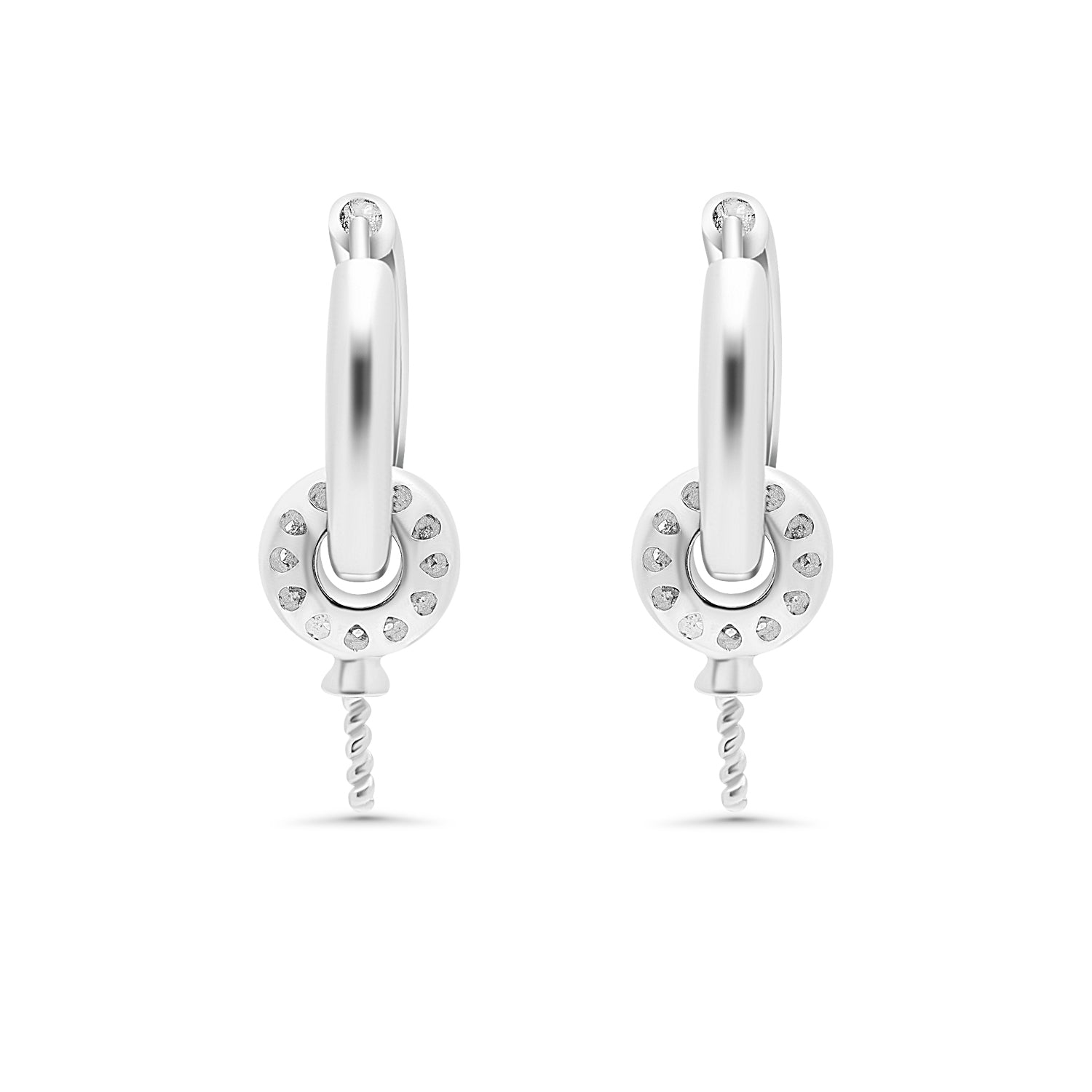 Dangle Earring Bails 925 Silver for Pearl SC344