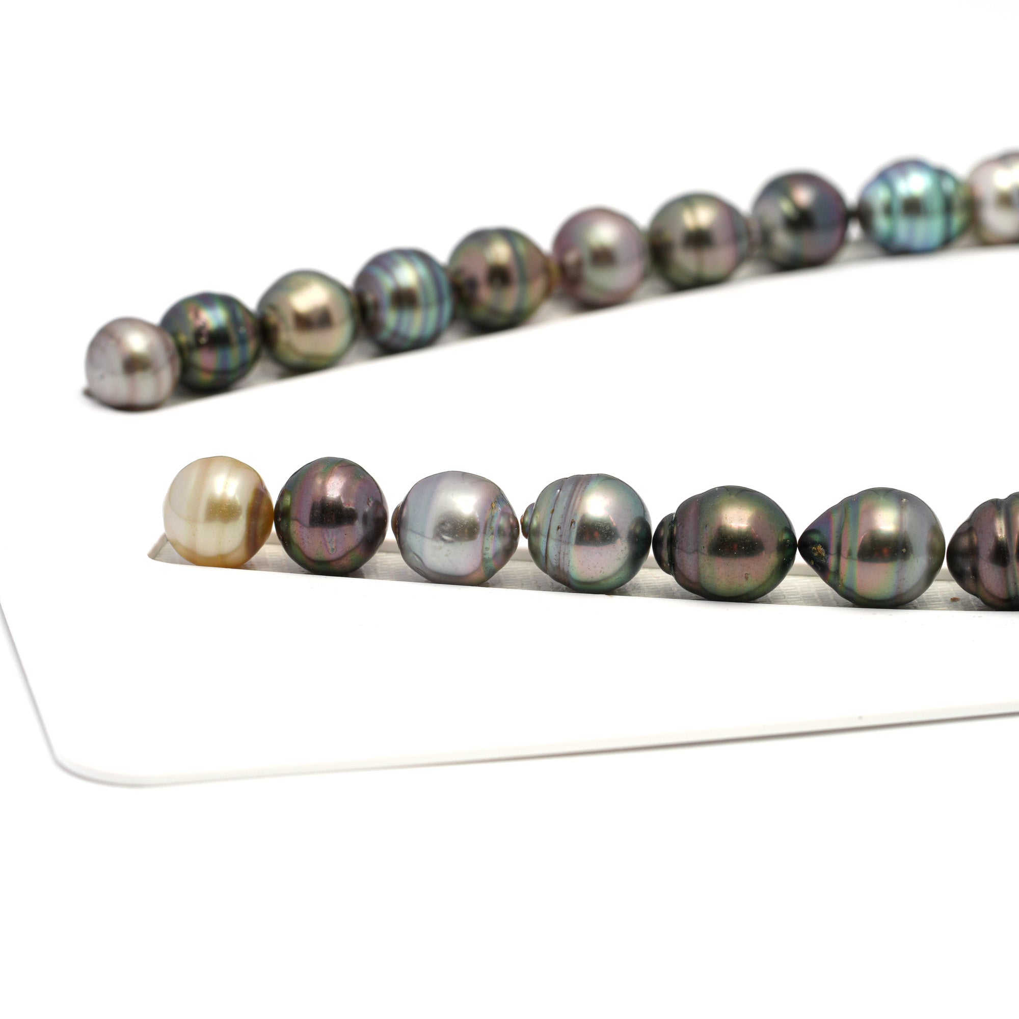 33pcs "High Luster" Multicolor 11-12mm - CL/SB AAA/AA Quality Tahitian Pearl Necklace NL1689 CMP9