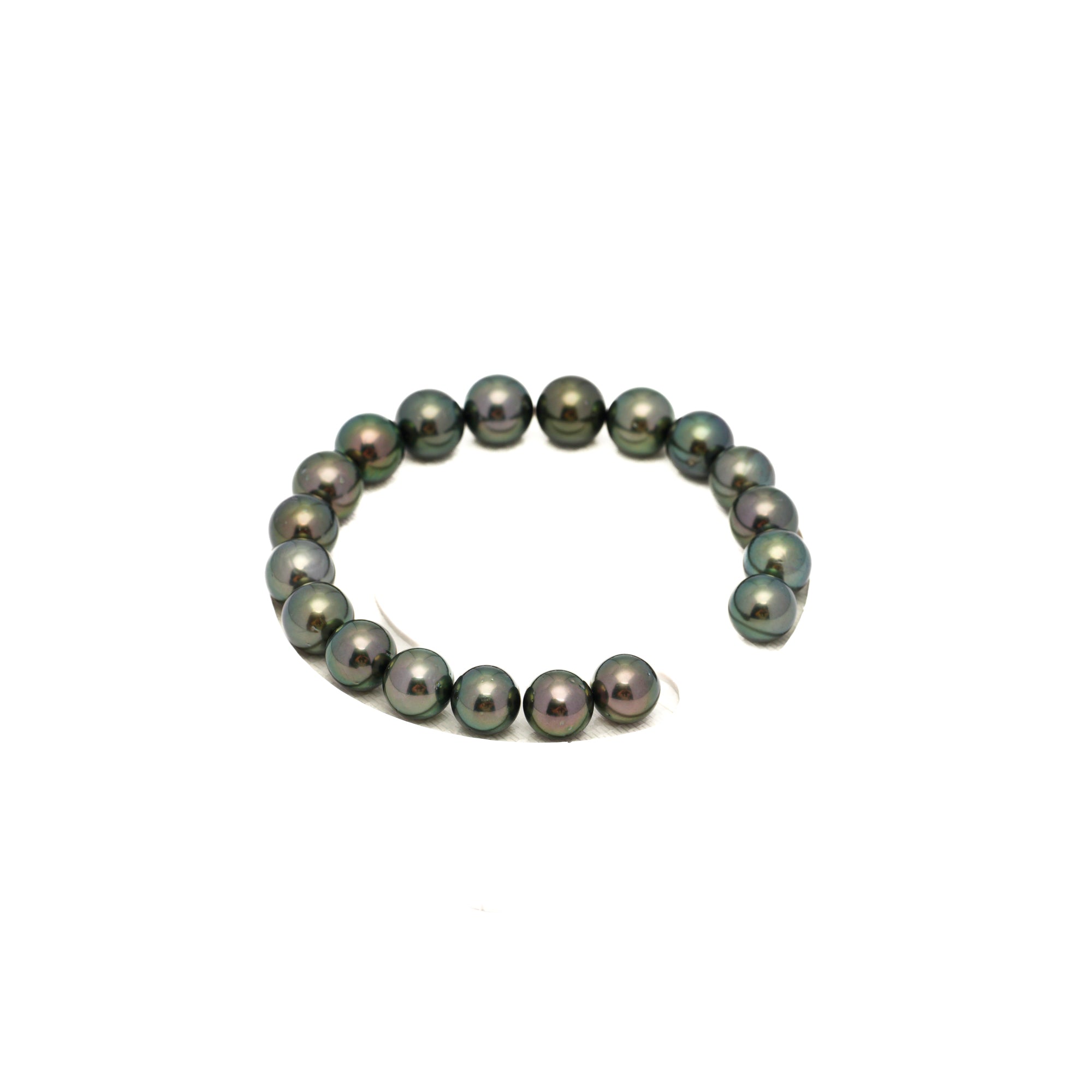 19pcs Green 9-10mm - SR/NR AAA/AA Quality Tahitian Pearl Bracelet BR2342 OR13