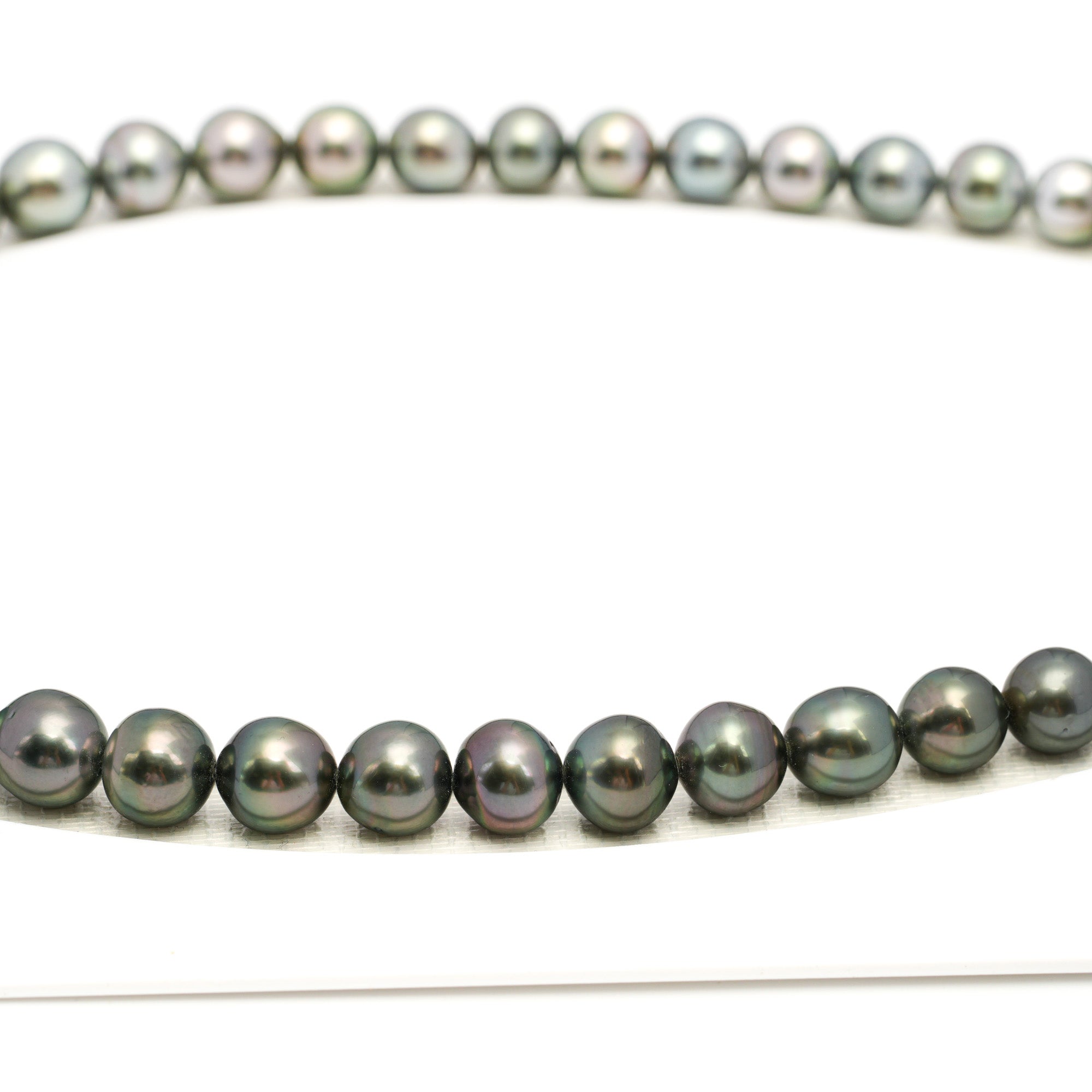 43pcs Light Green 8-11mm - NR AAA/AA Quality Tahitian Pearl Drilled Necklace NL1738 WF1