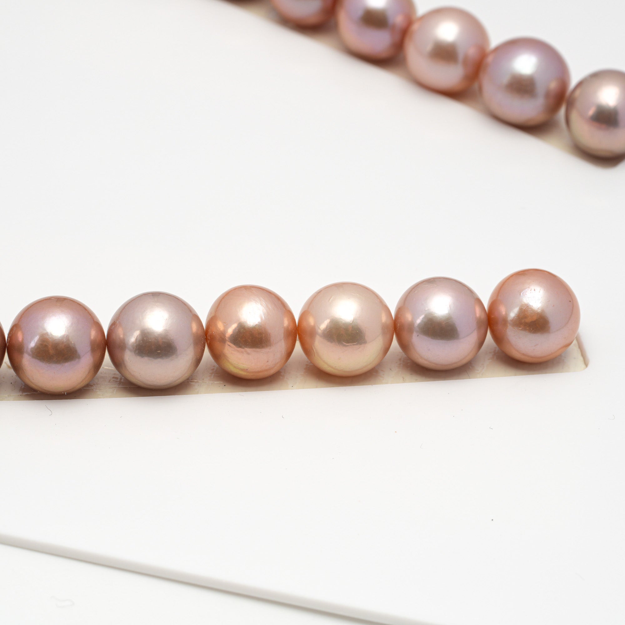 34pcs "High Luster" Pink Orange 12-13mm - SR/NR AA Quality Freshwater Pearl Necklace NL1483 FWAK