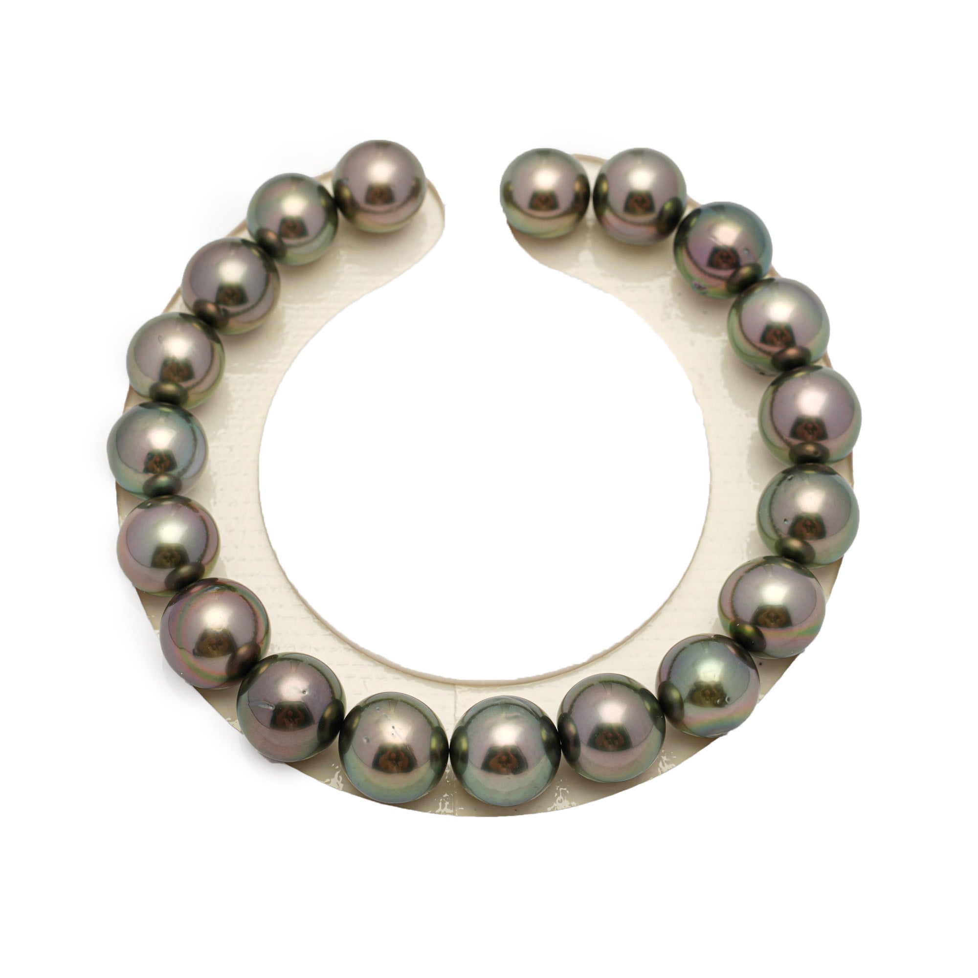 19pcs Olive Green 9-10mm - SR/NR AAA/AA Quality Tahitian Pearl Bracelet BR2224 OR10