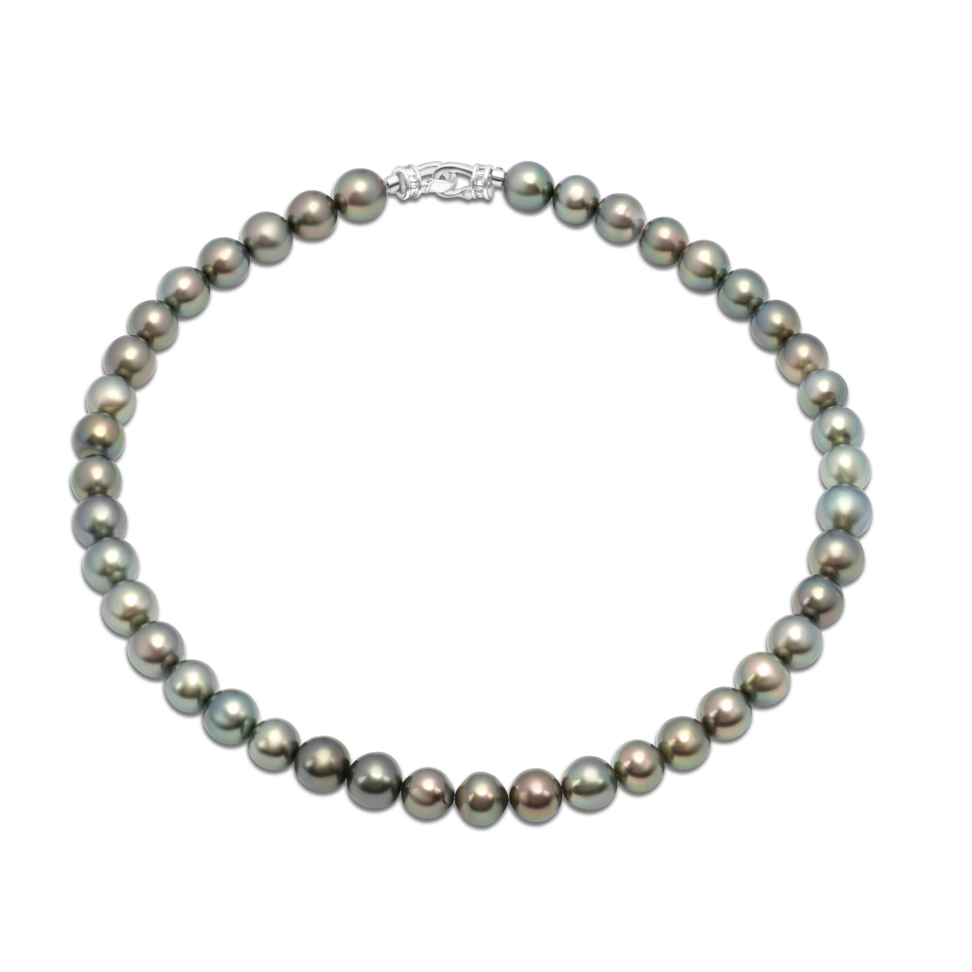 Exquisite Tahitian Pearl Necklace with 42 Handpicked Green Pearls. ref:SHM1008 CMCS1