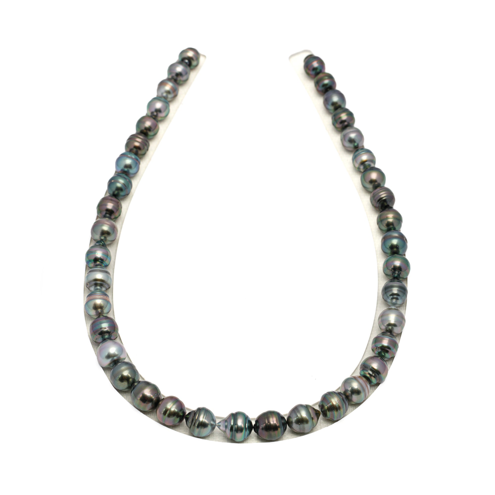 39pcs Green Mix 8-11mm - CL AAA Quality Tahitian Pearl Necklace NL1673 HL4