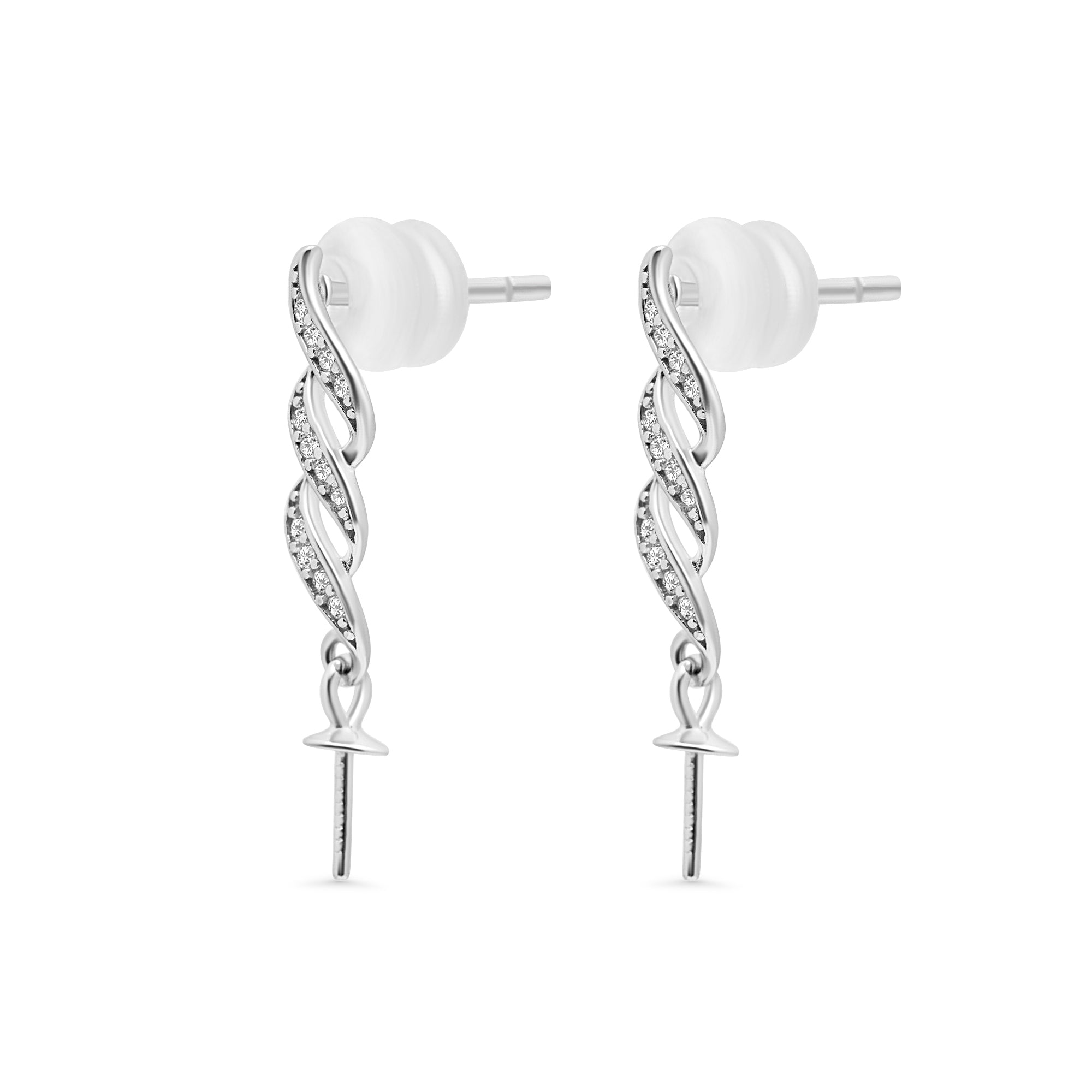 Studs Earring Bails 925 Silver for Pearl SC528
