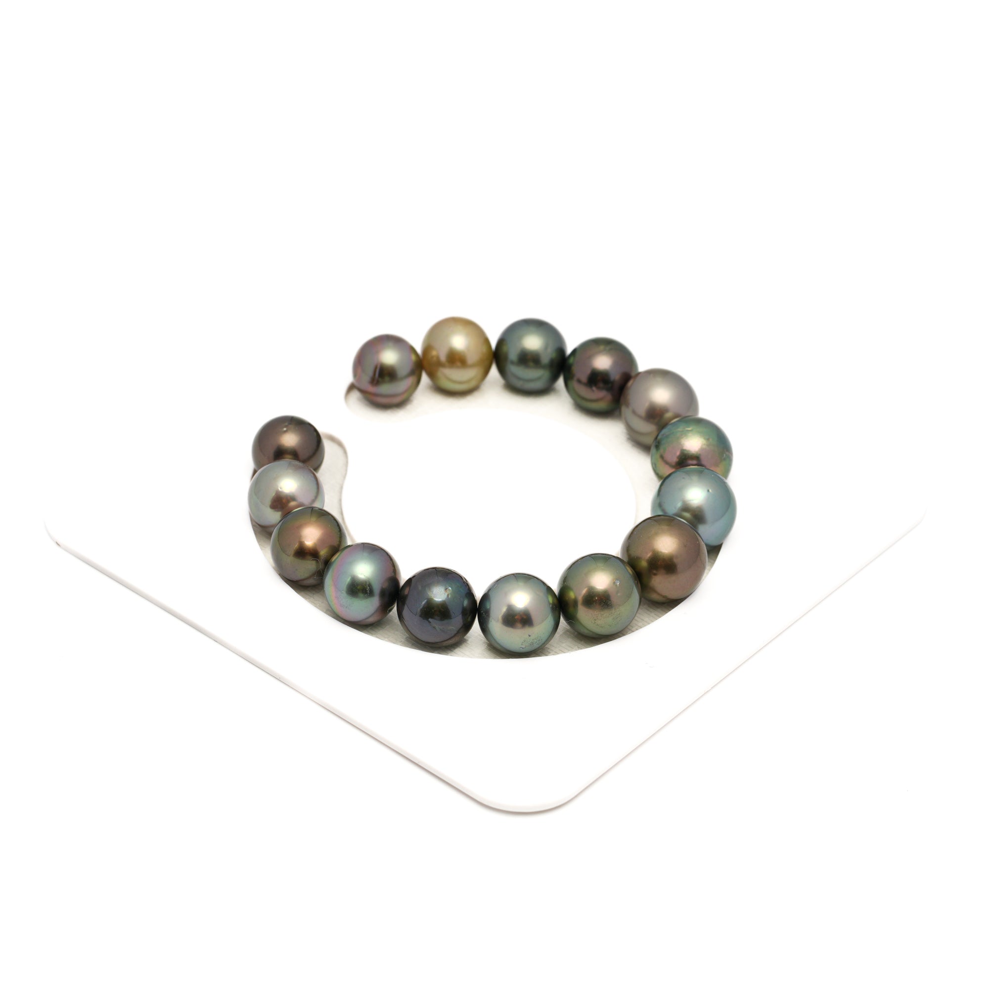 15pcs "High Luster" Multicolor 11-12mm - SR AA/AAA Quality Tahitian Pearl Bracelet BR2330 THMIX4