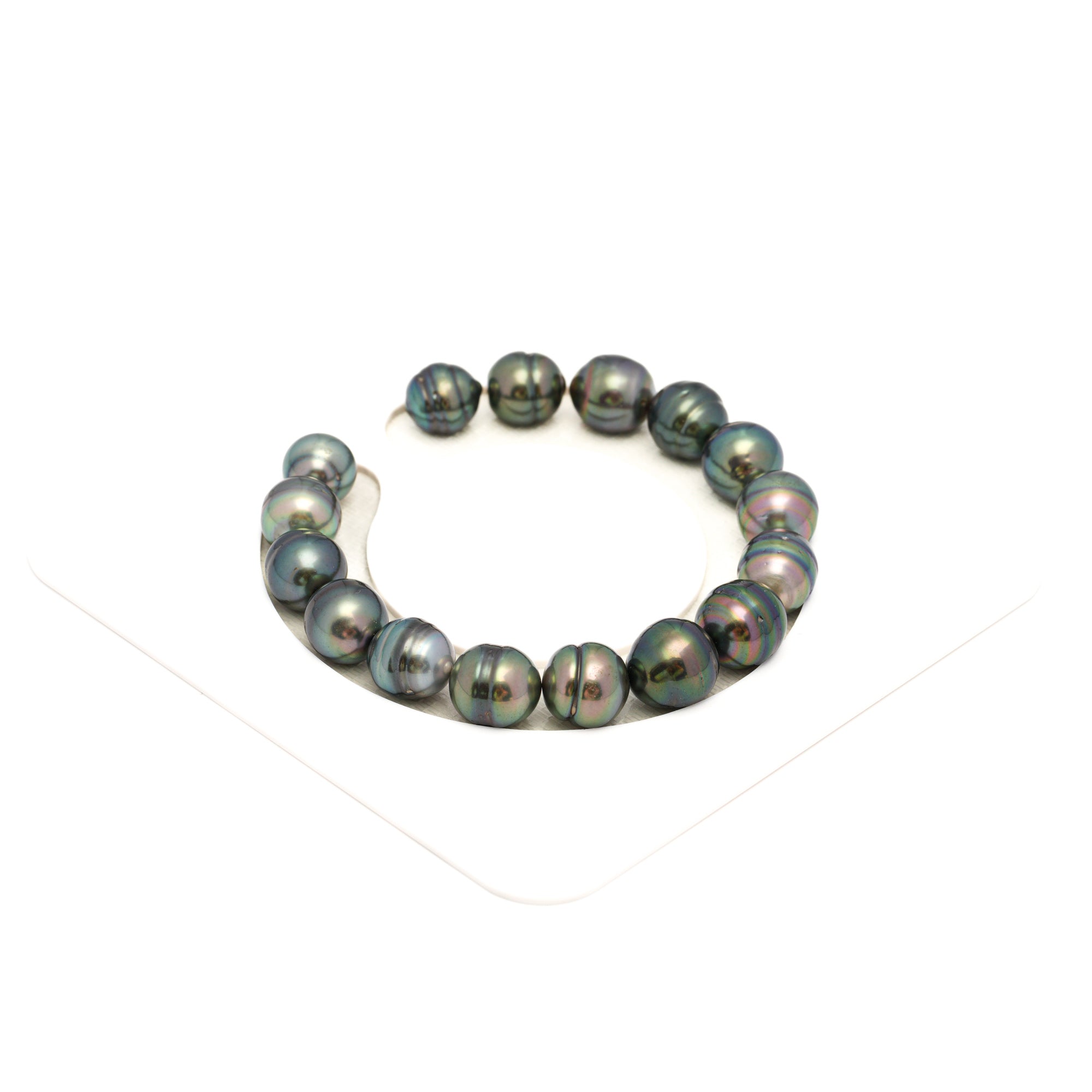 16pcs Green Mix 9-11mm - CL AAA/AA Quality Tahitian Pearl Bracelet BR2353 CMP9
