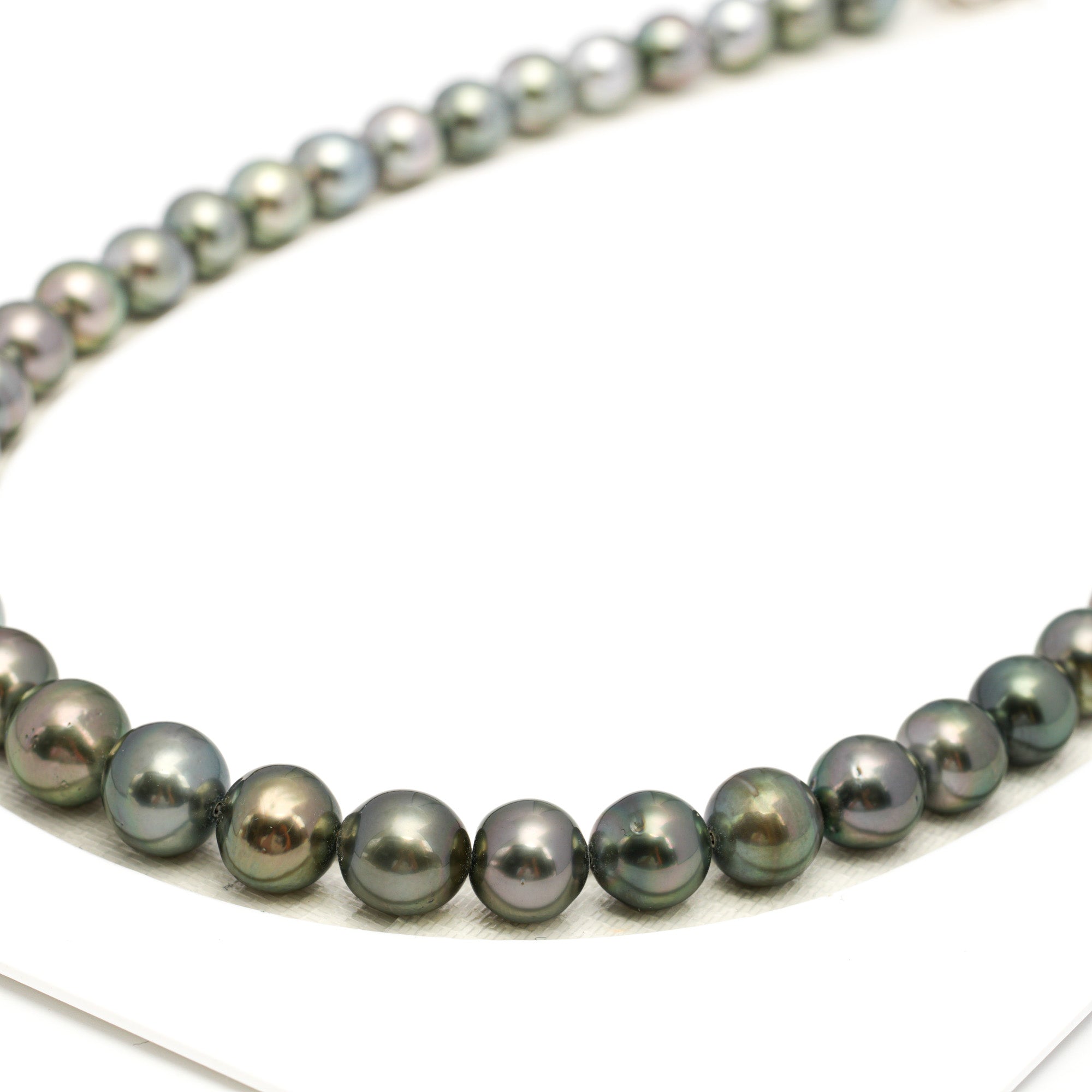 43pcs Light Green 8-11mm - NR AAA/AA Quality Tahitian Pearl Drilled Necklace NL1738 WF1