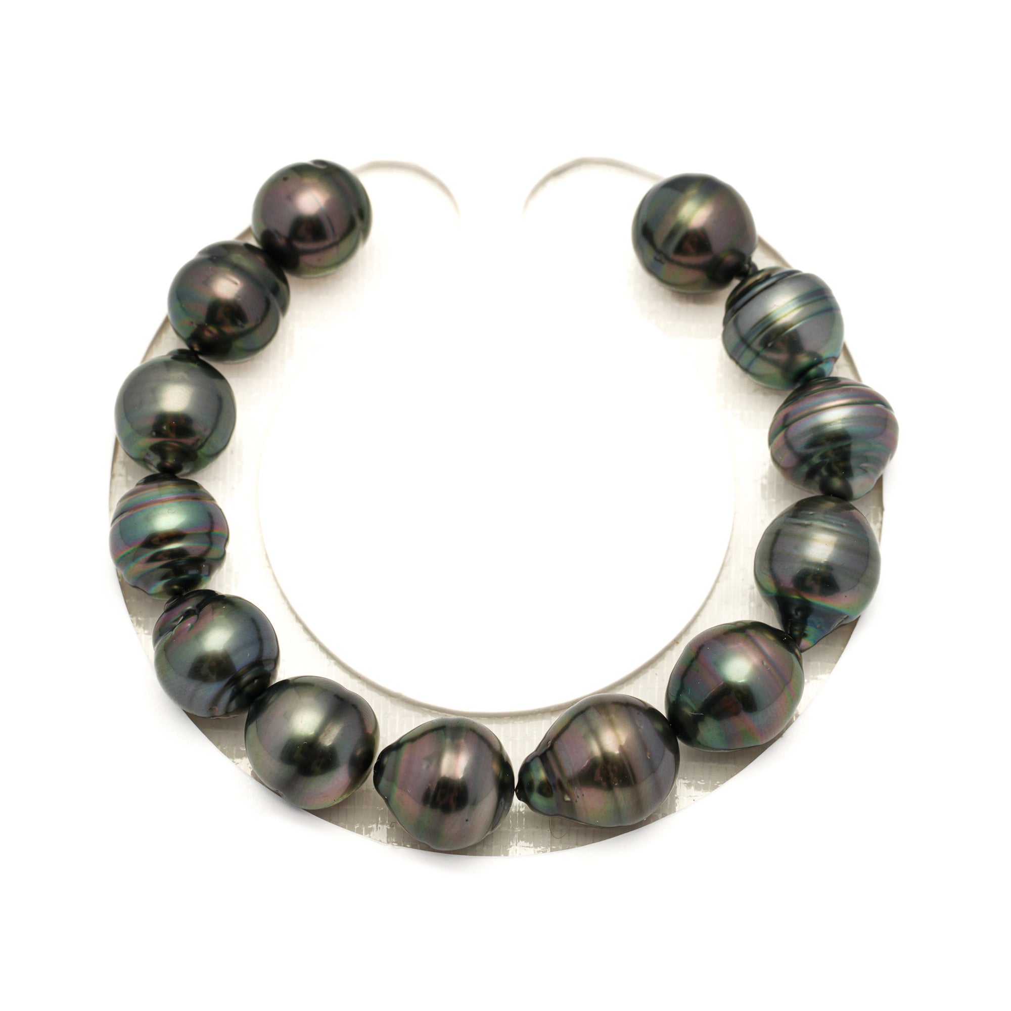 13pcs Green Cherry 11-12mm - CL/SB AAA Quality Tahitian Pearl Bracelet BR2454 LP1