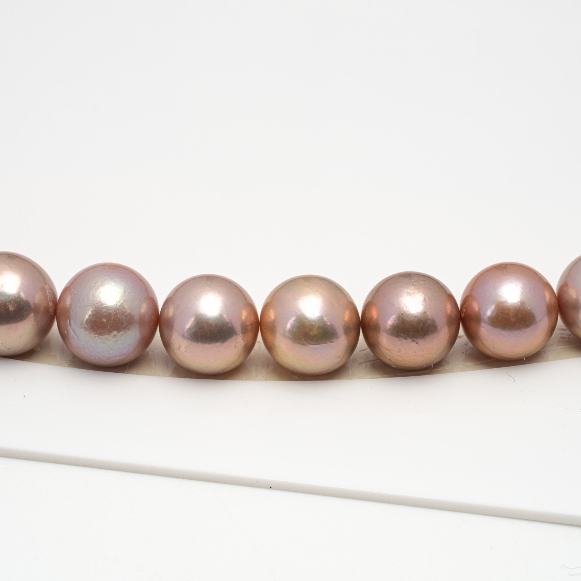 34pcs "High Luster" Pink Orange 12-13mm - SR/NR AA Quality Freshwater Pearl Necklace NL1483 FWAK