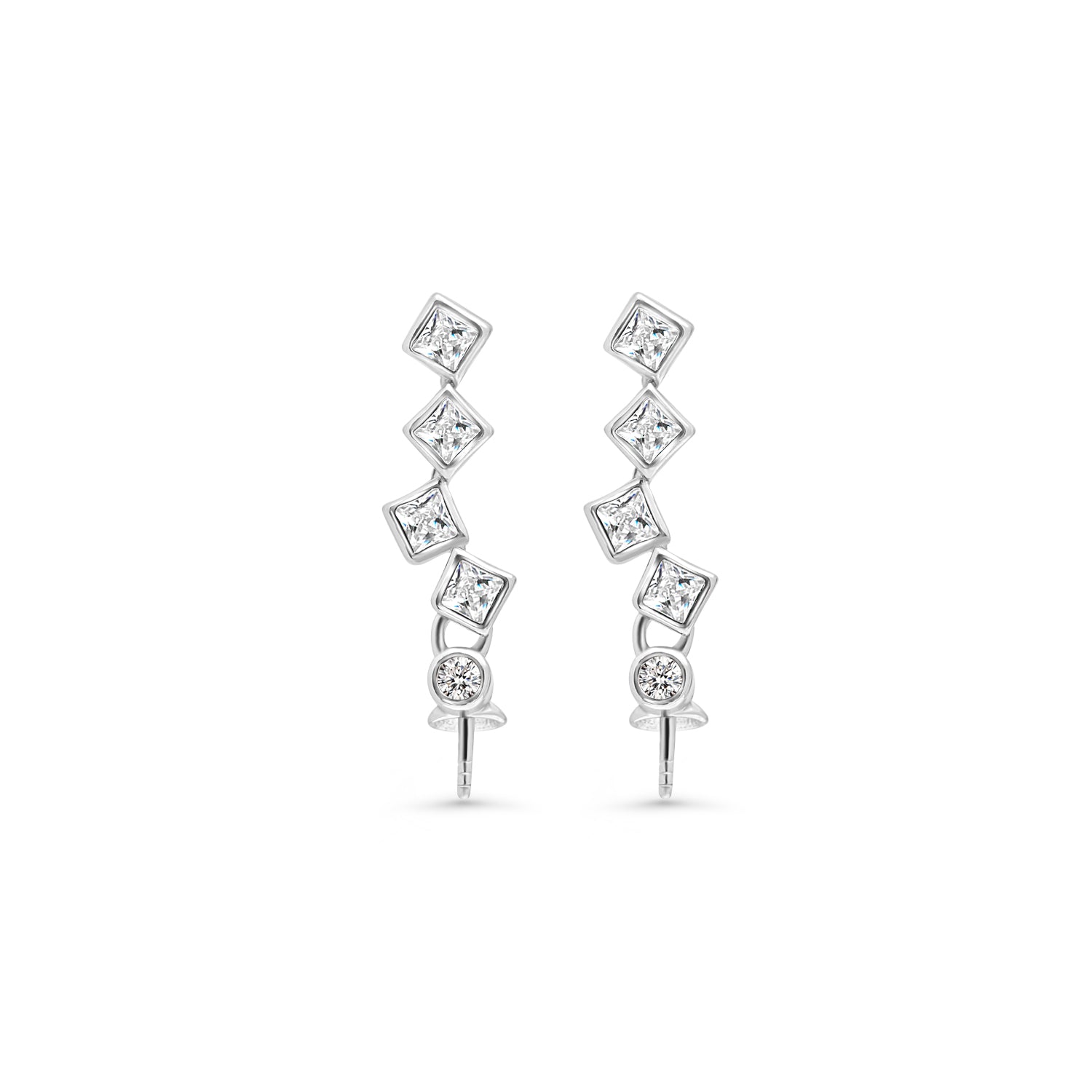 Dangle Earring Bails 925 Silver for Pearl SC328