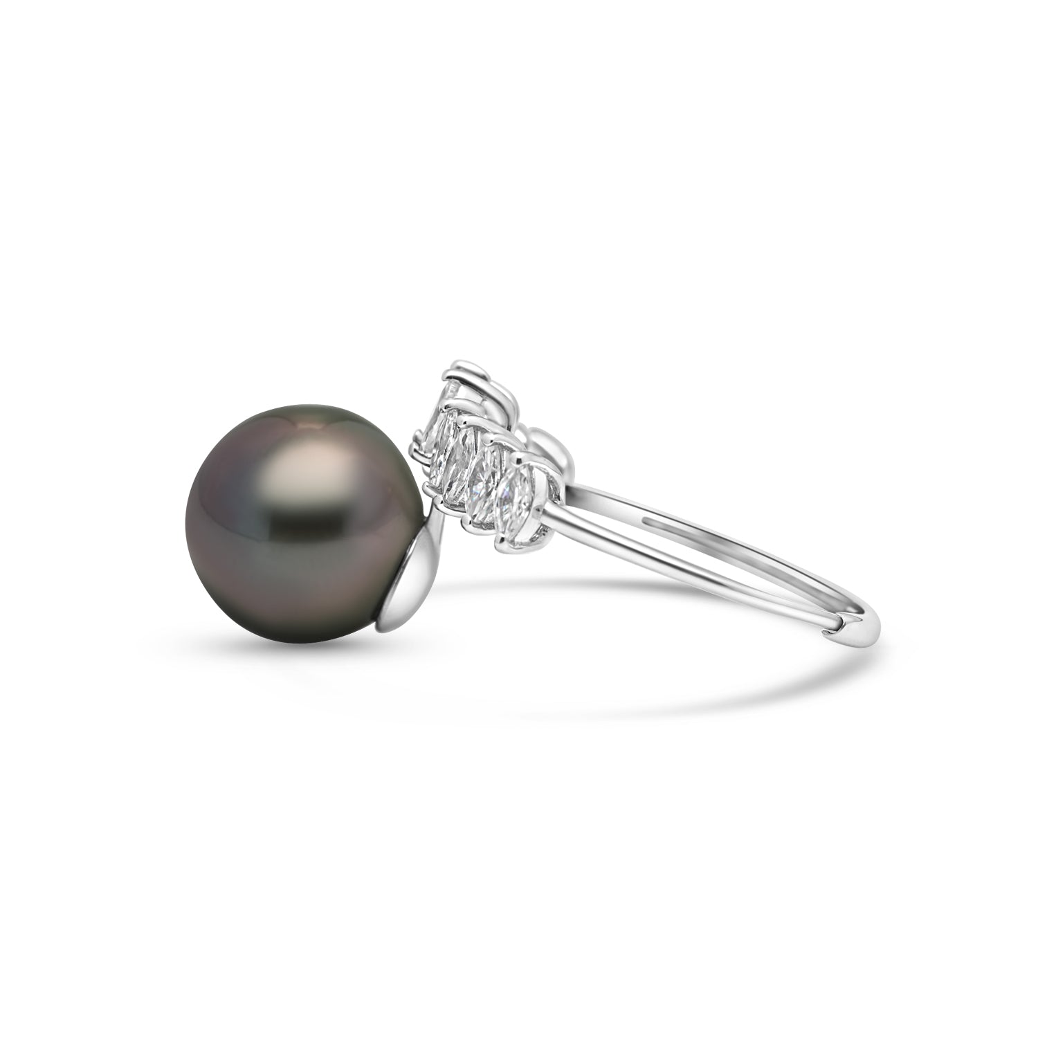 925 Sterling Silver Tahitian Pearl Ring SHM1393 OR11
