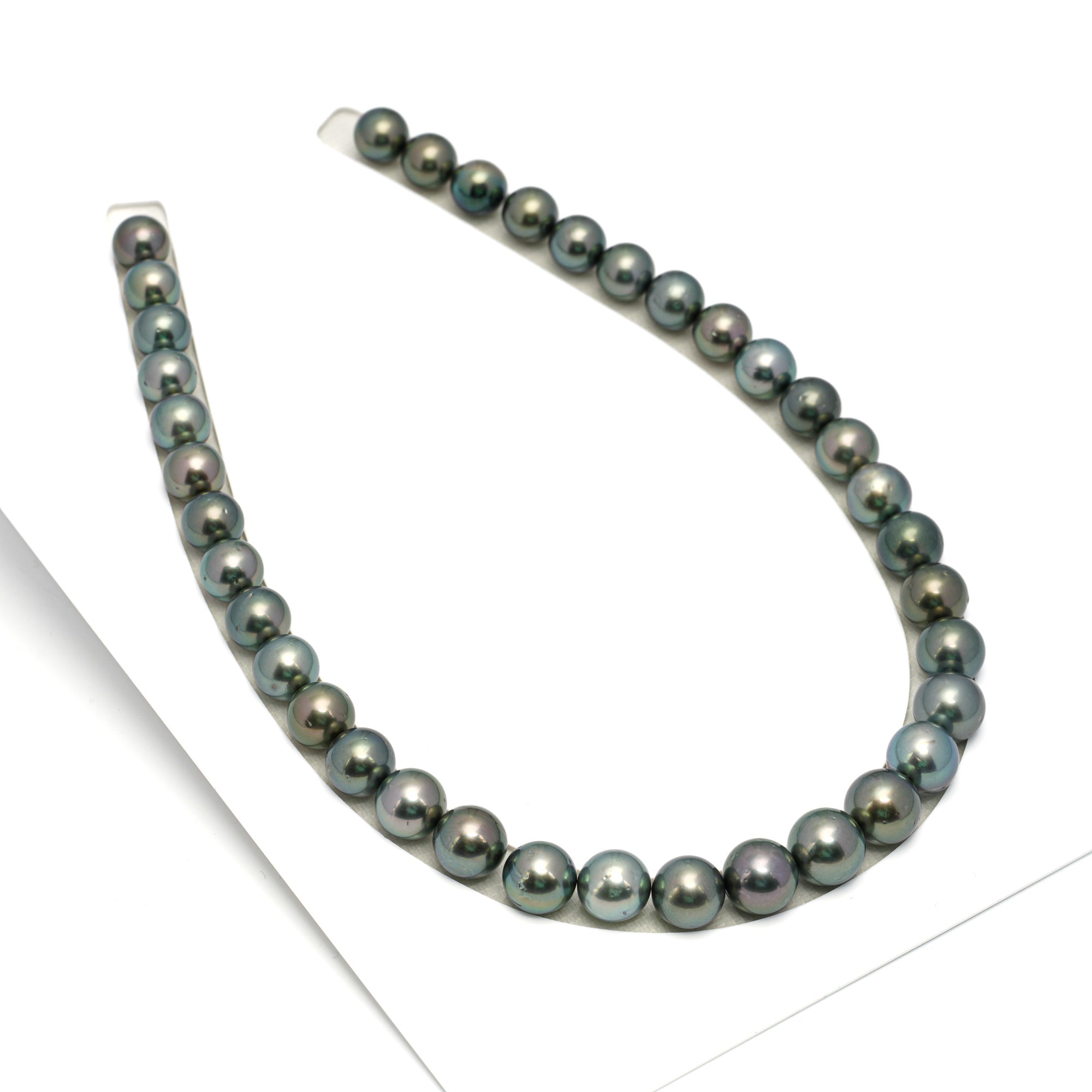 37pcs Green 10-13mm - RSR AA Quality Tahitian Pearl Necklace NL1660 OR12