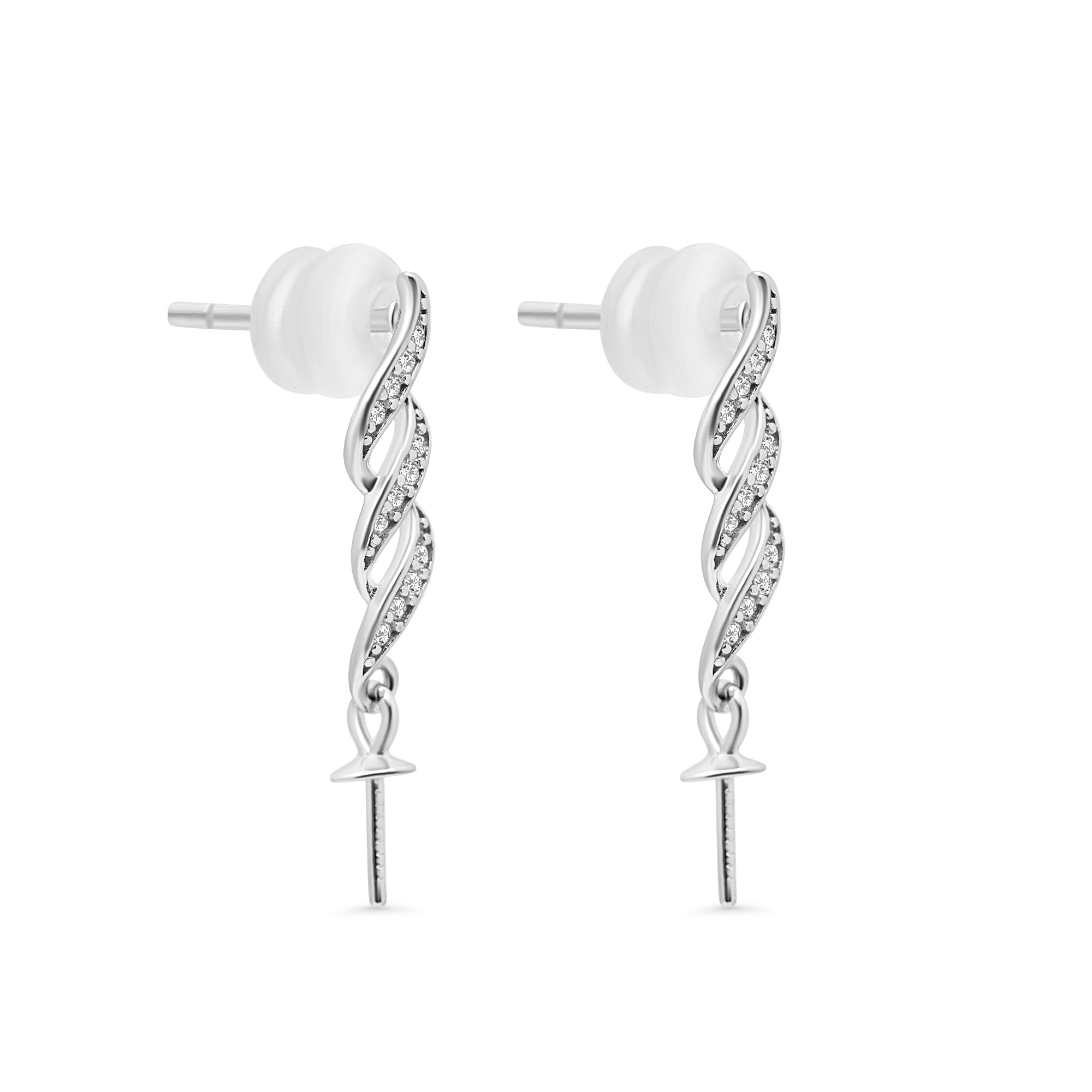 Studs Earring Bails 925 Silver for Pearl SC528